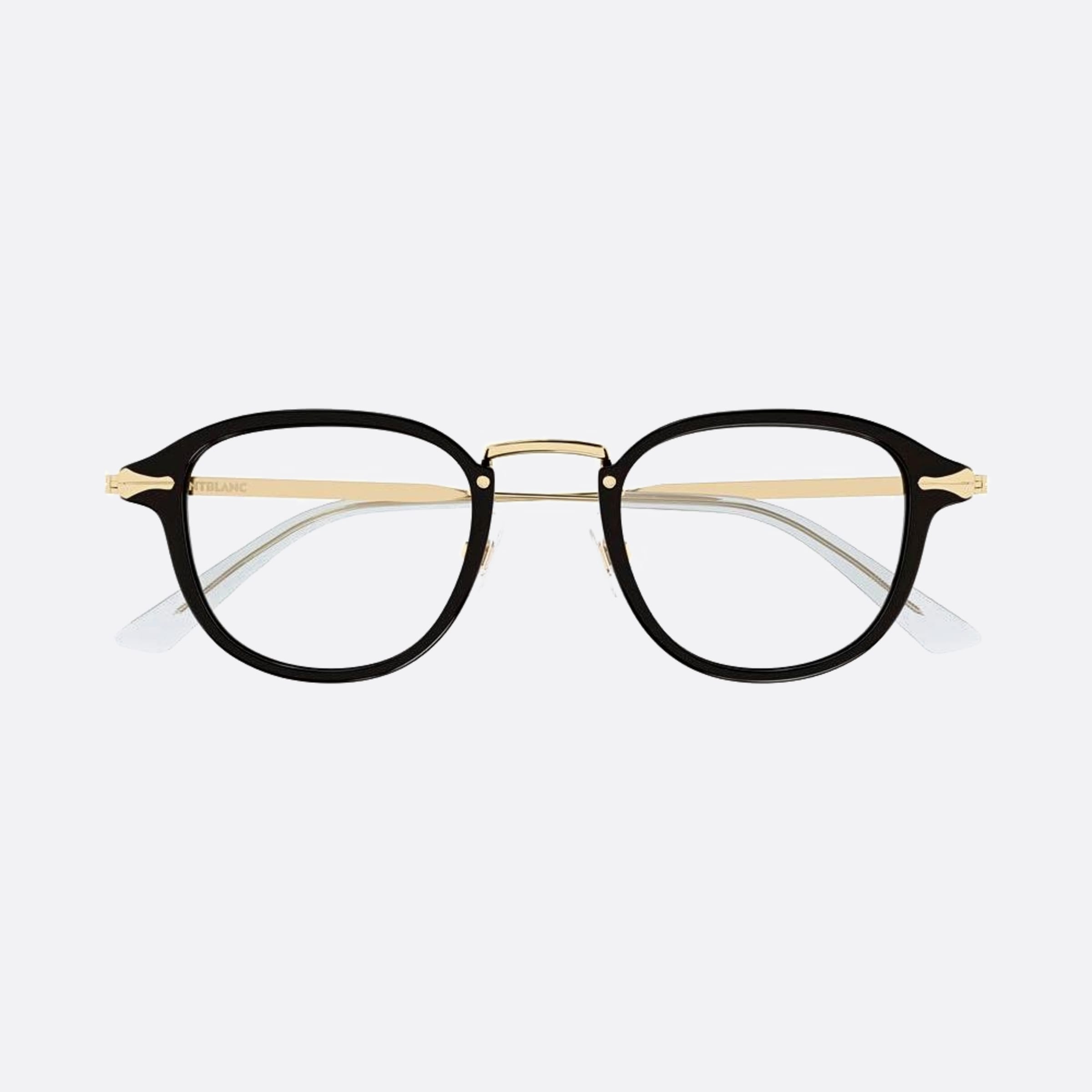 Montblanc 48mm Black Round Man Eyeglasses - Detail View