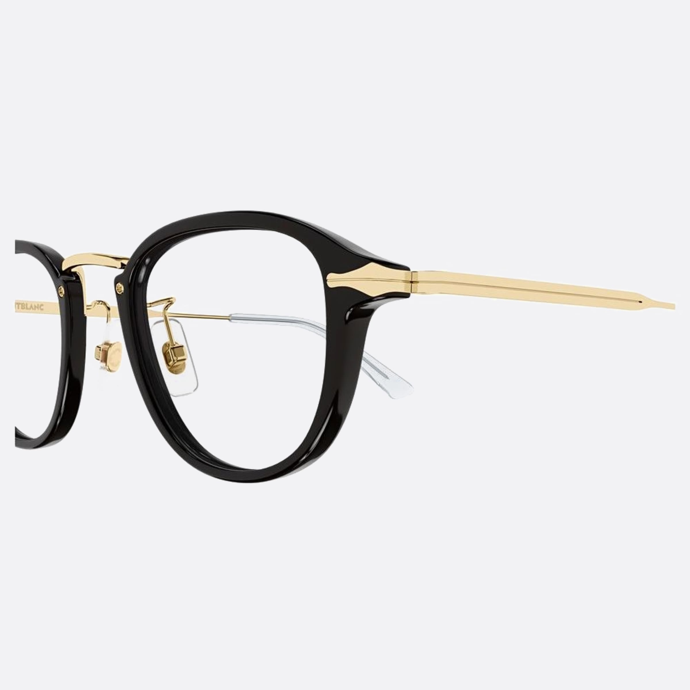 Montblanc 48mm Black Round Man Eyeglasses - Lifestyle Shot