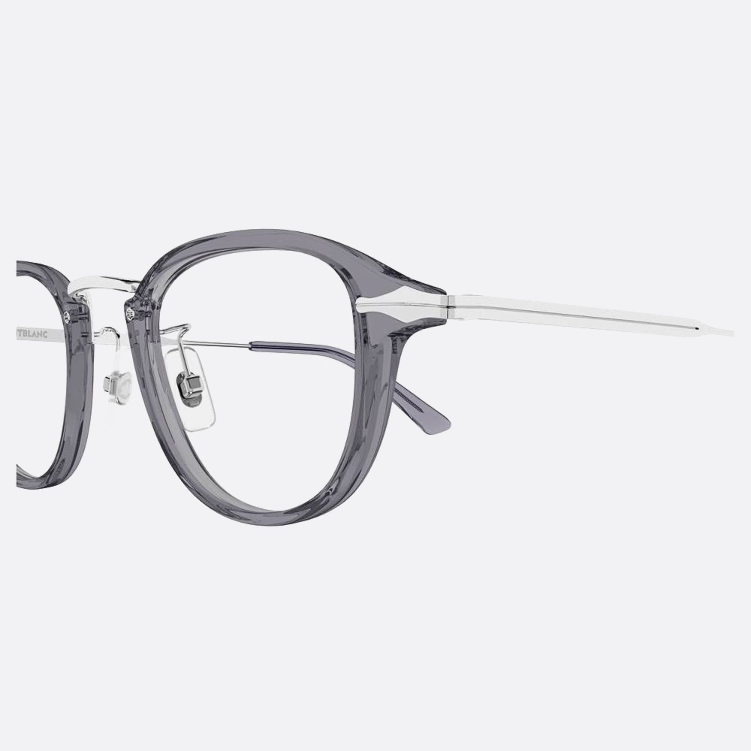 Montblanc 48mm Grey Round Man Eyeglasses - Lifestyle Shot