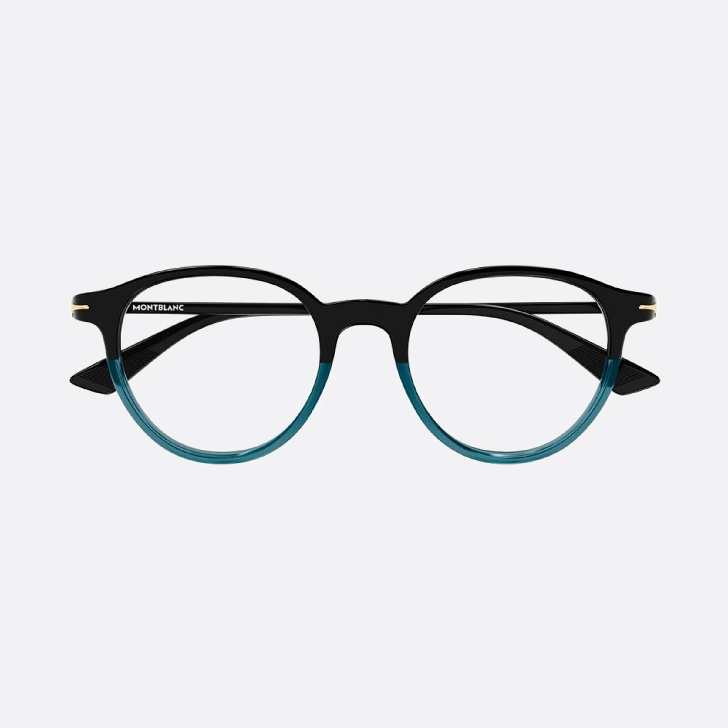 Montblanc 50mm Black Round Man Eyeglasses - Detail View