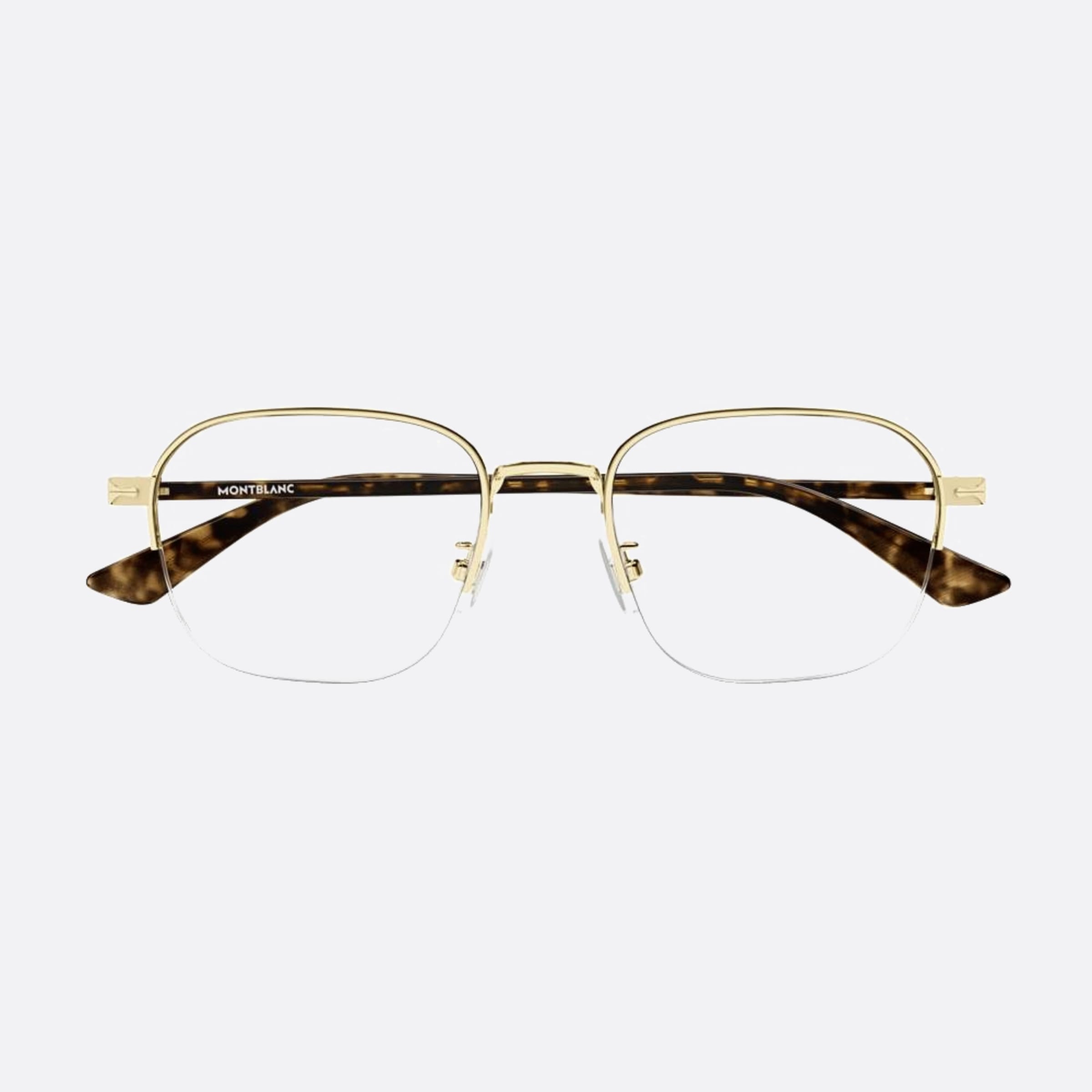 Montblanc 53mm Havana Round Man Eyeglasses - Main View