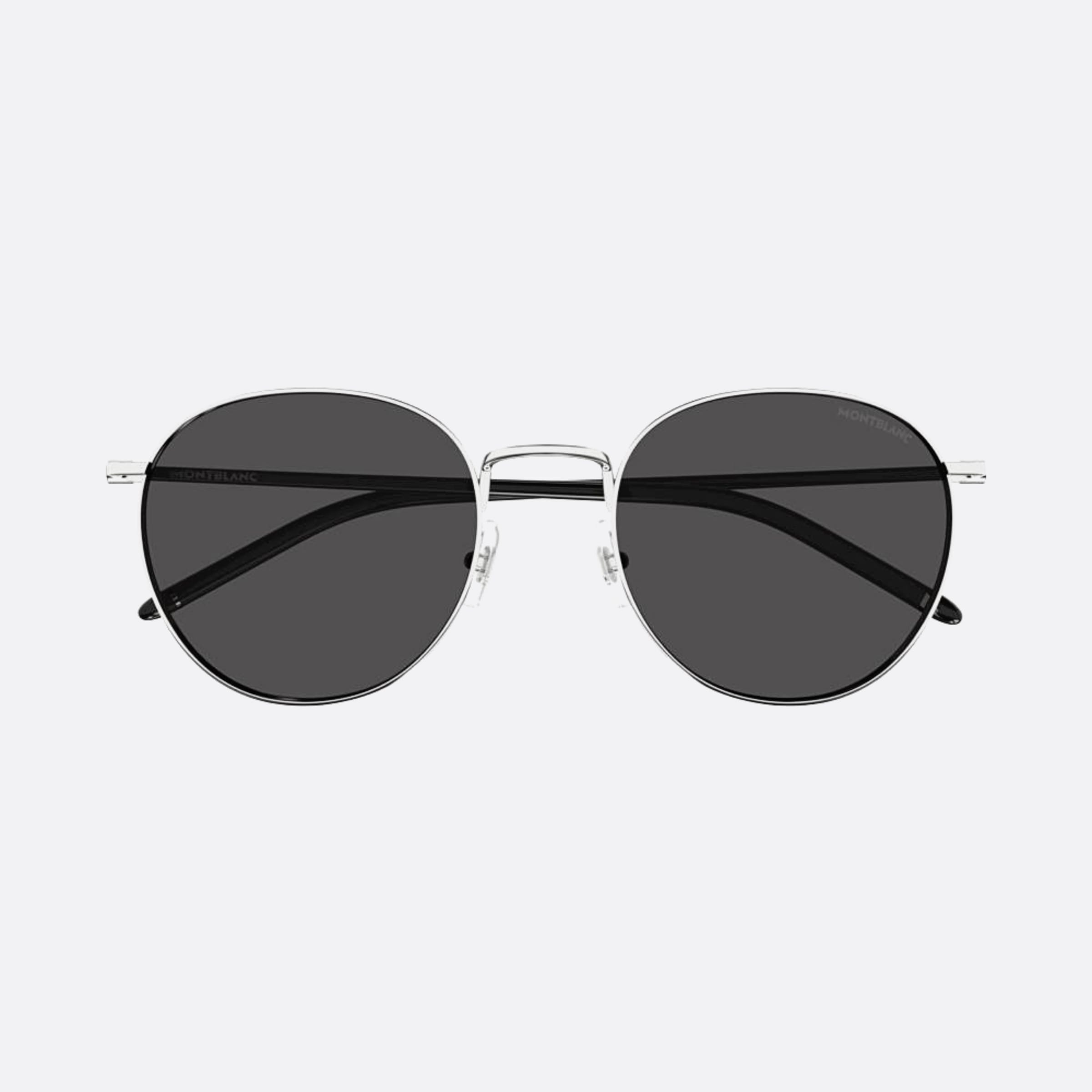 Montblanc 55mm Mb0343sa Sbg Black Round Men Sunglasses - Main View