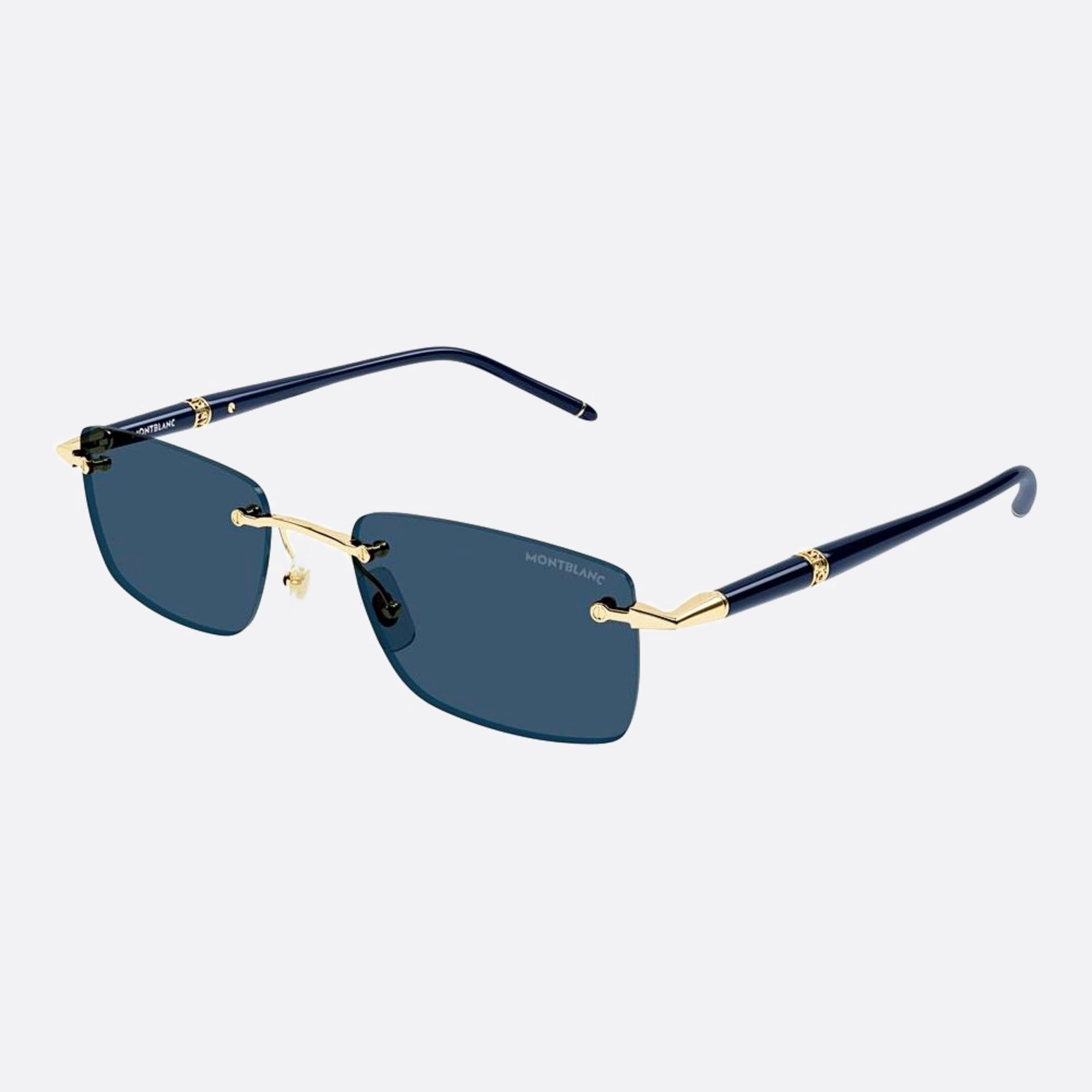 Montblanc 54mm Gold Squared Man Sunglasses - Side View