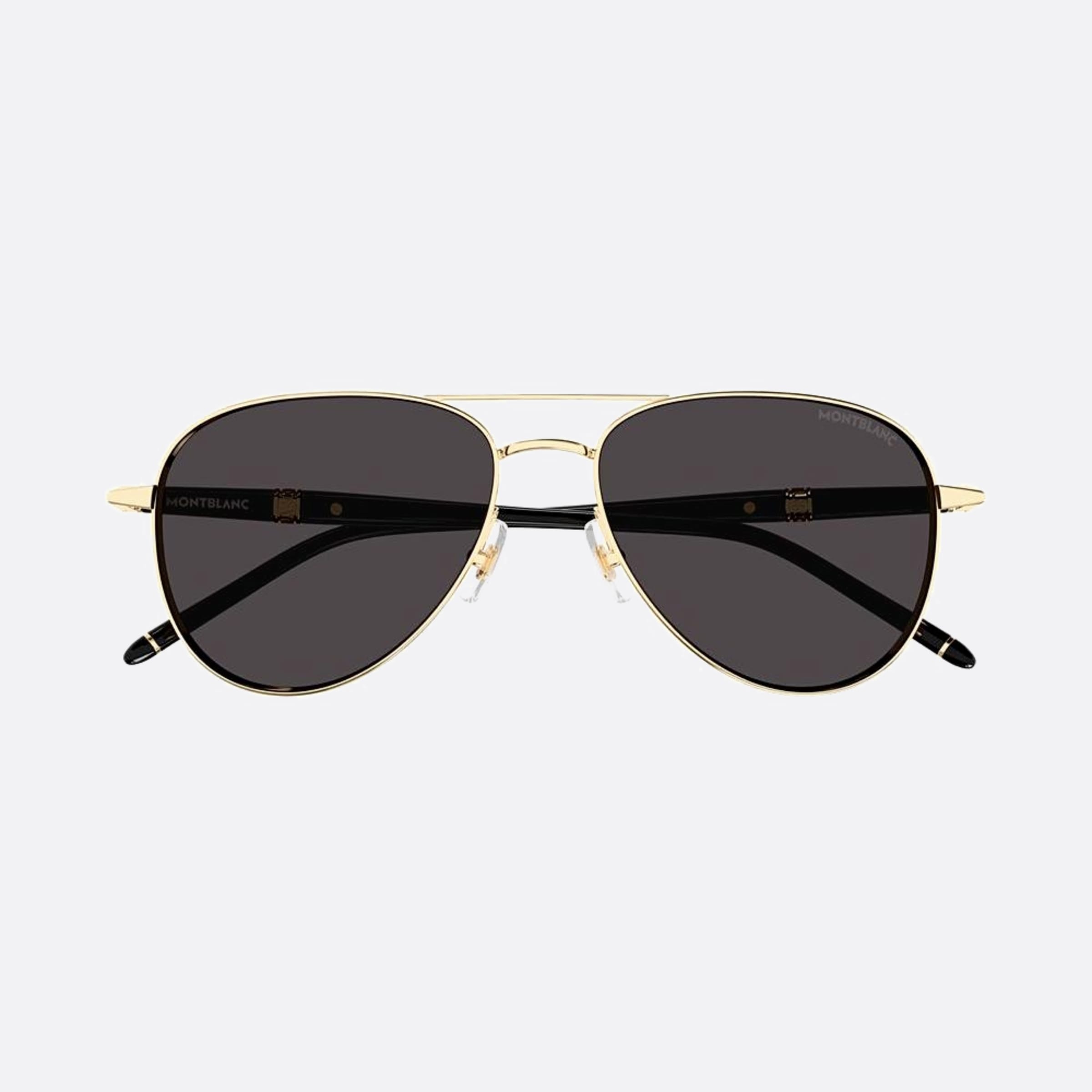 Montblanc 57mm Black Pilot Man Sunglasses - Detail View