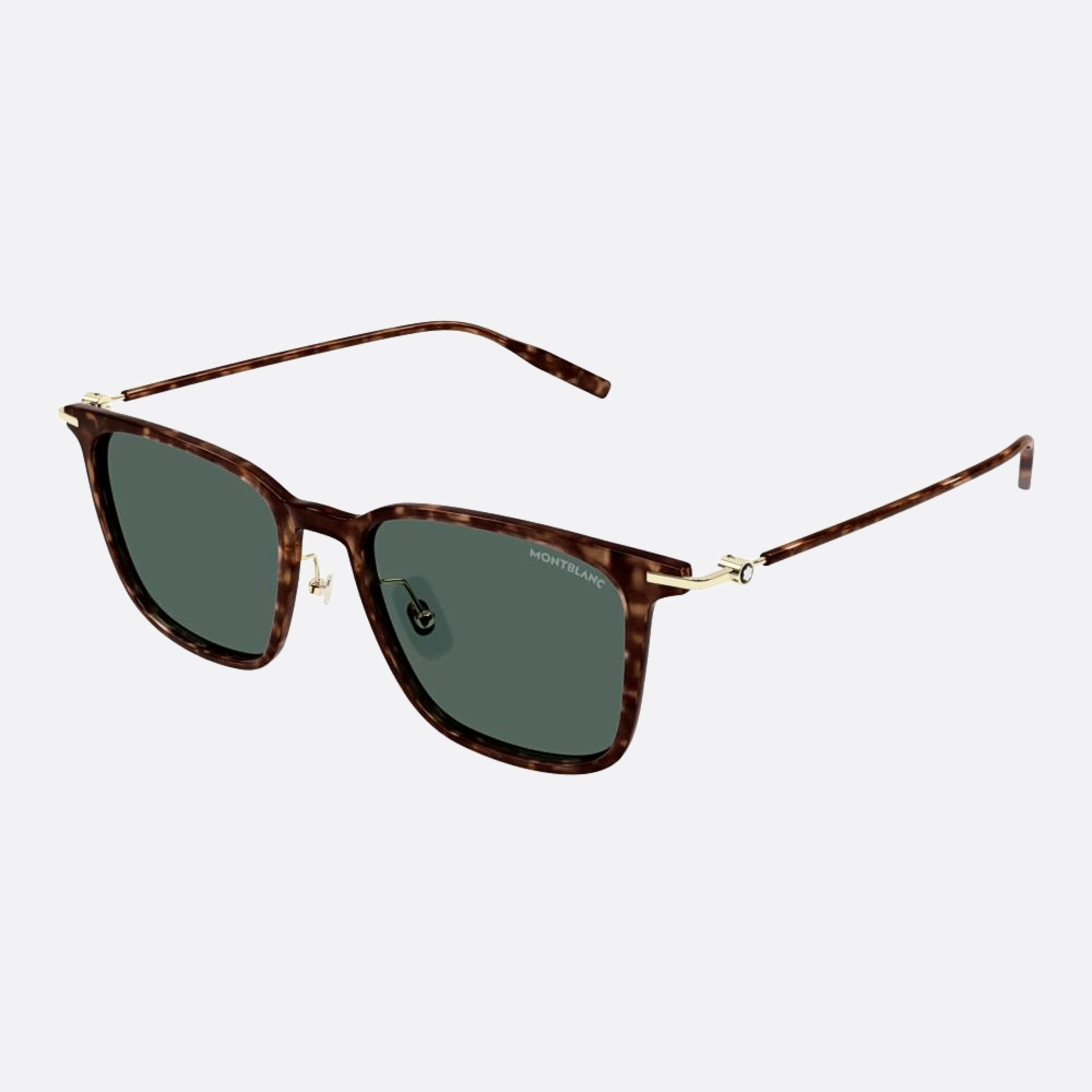 Montblanc 52mm Havana Squared Man Sunglasses - Side View