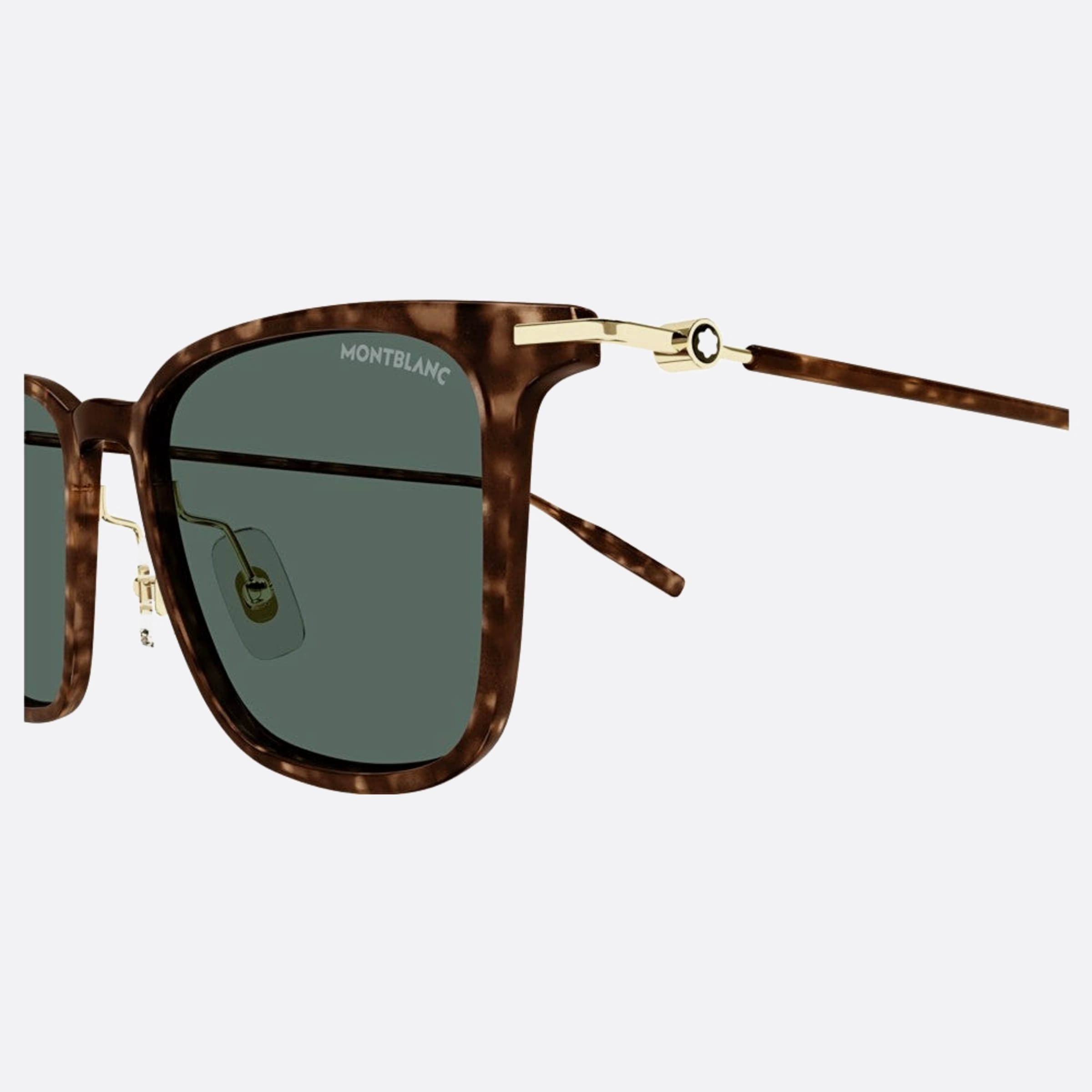 Montblanc 52mm Havana Squared Man Sunglasses - Detail View