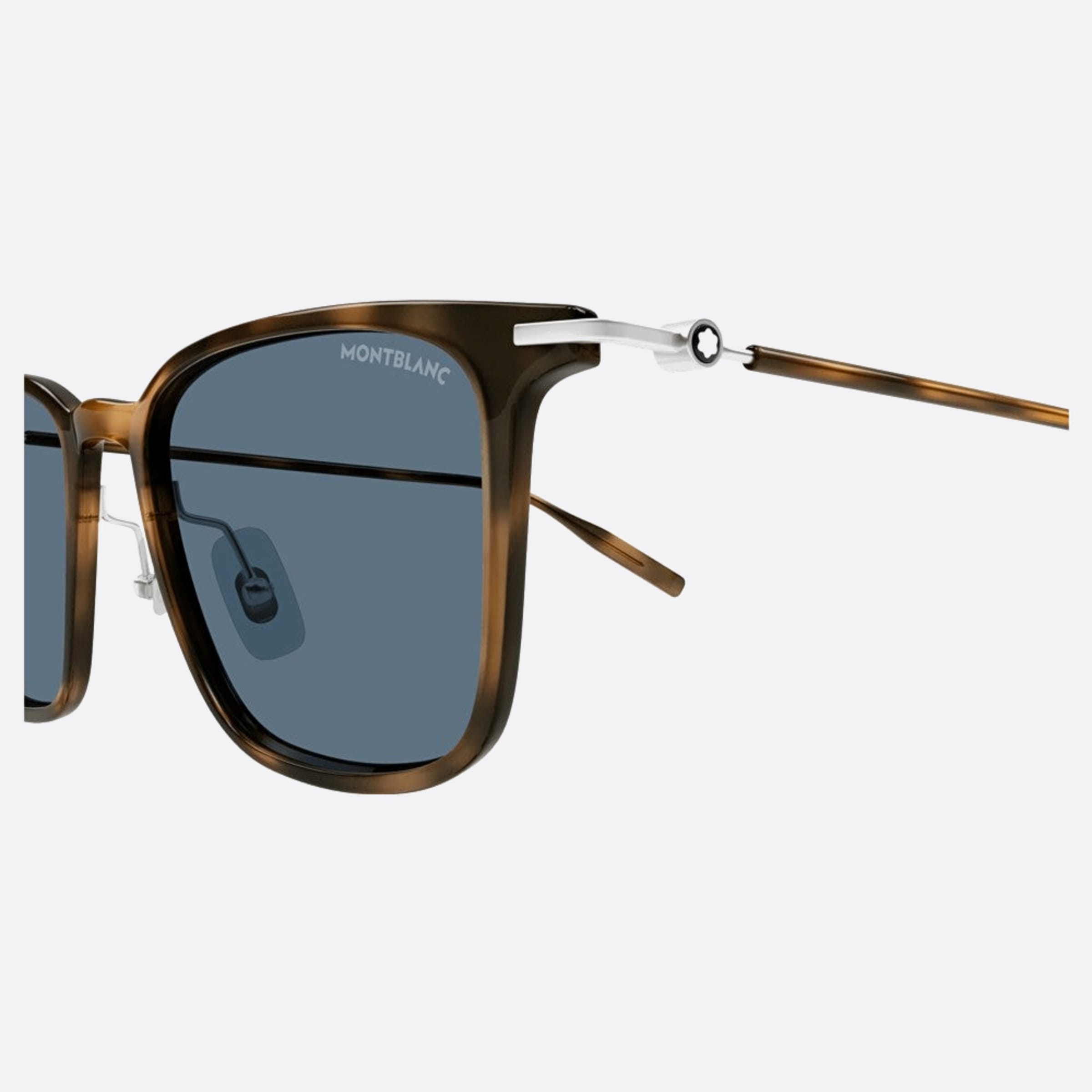 Montblanc 52mm Havana Squared Man Sunglasses - Detail View