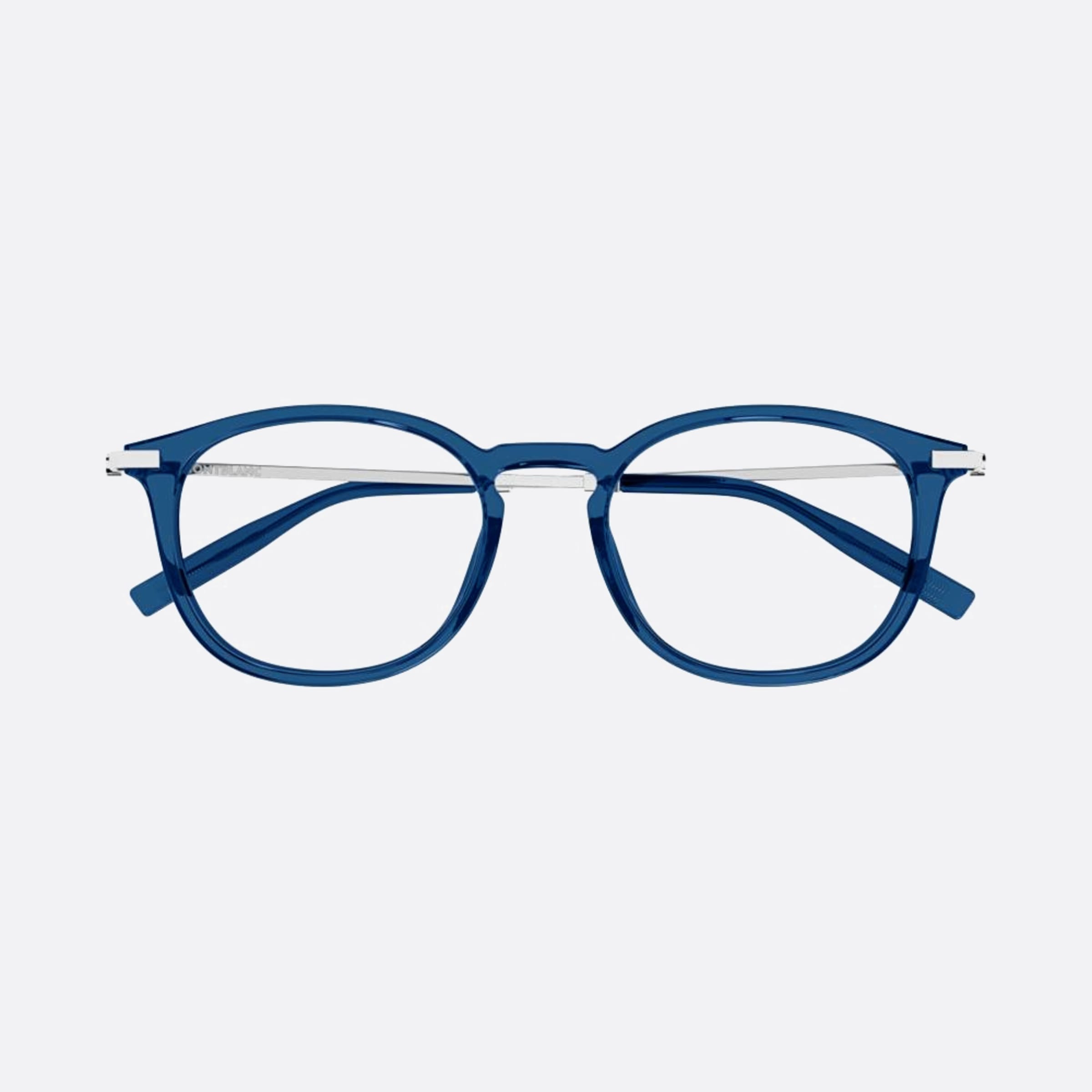 Montblanc 53mm Blue Round Man Eyeglasses - Main View