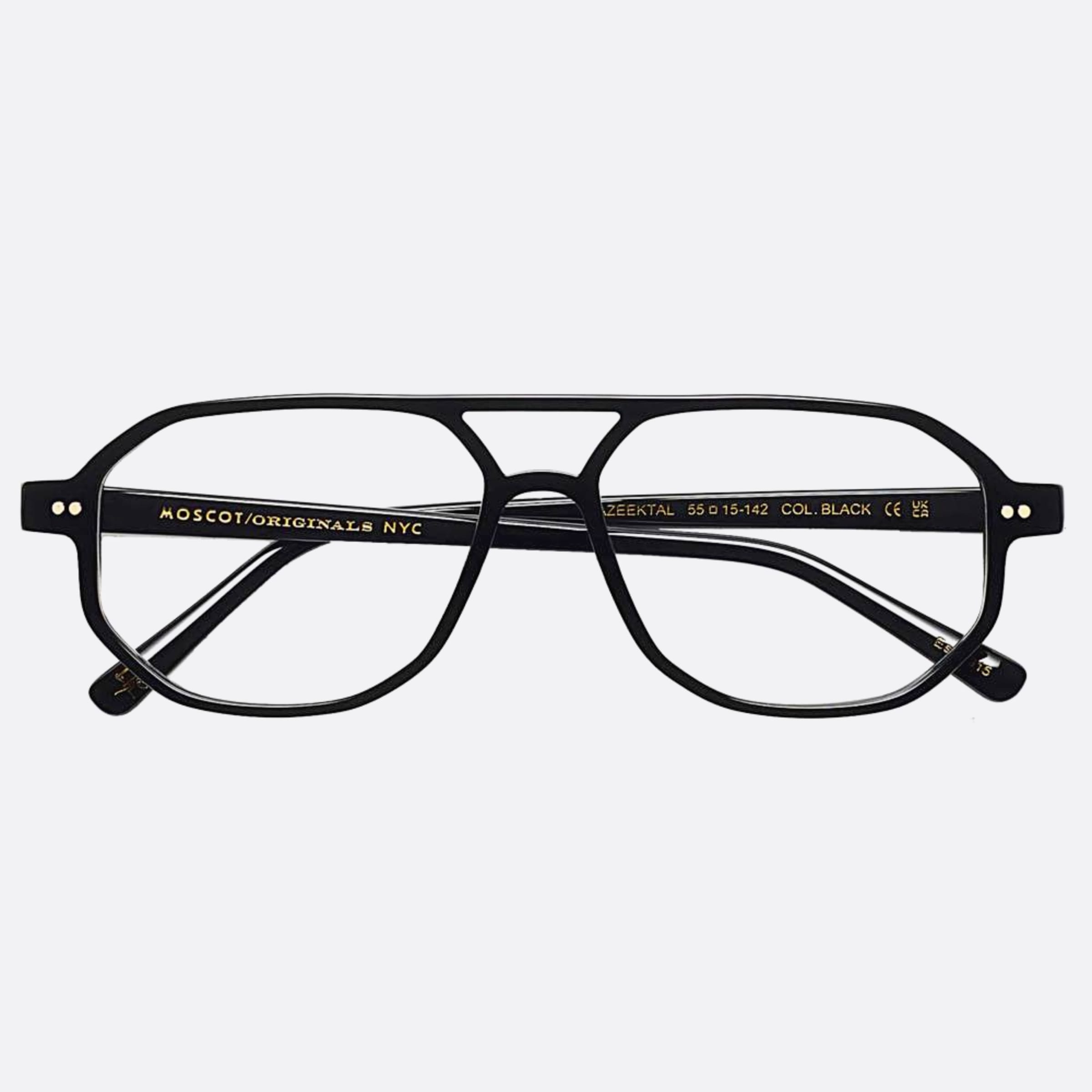 Moscot 55mm Gazeektal Blk Black Pilot Men Eyeglasses - Main View