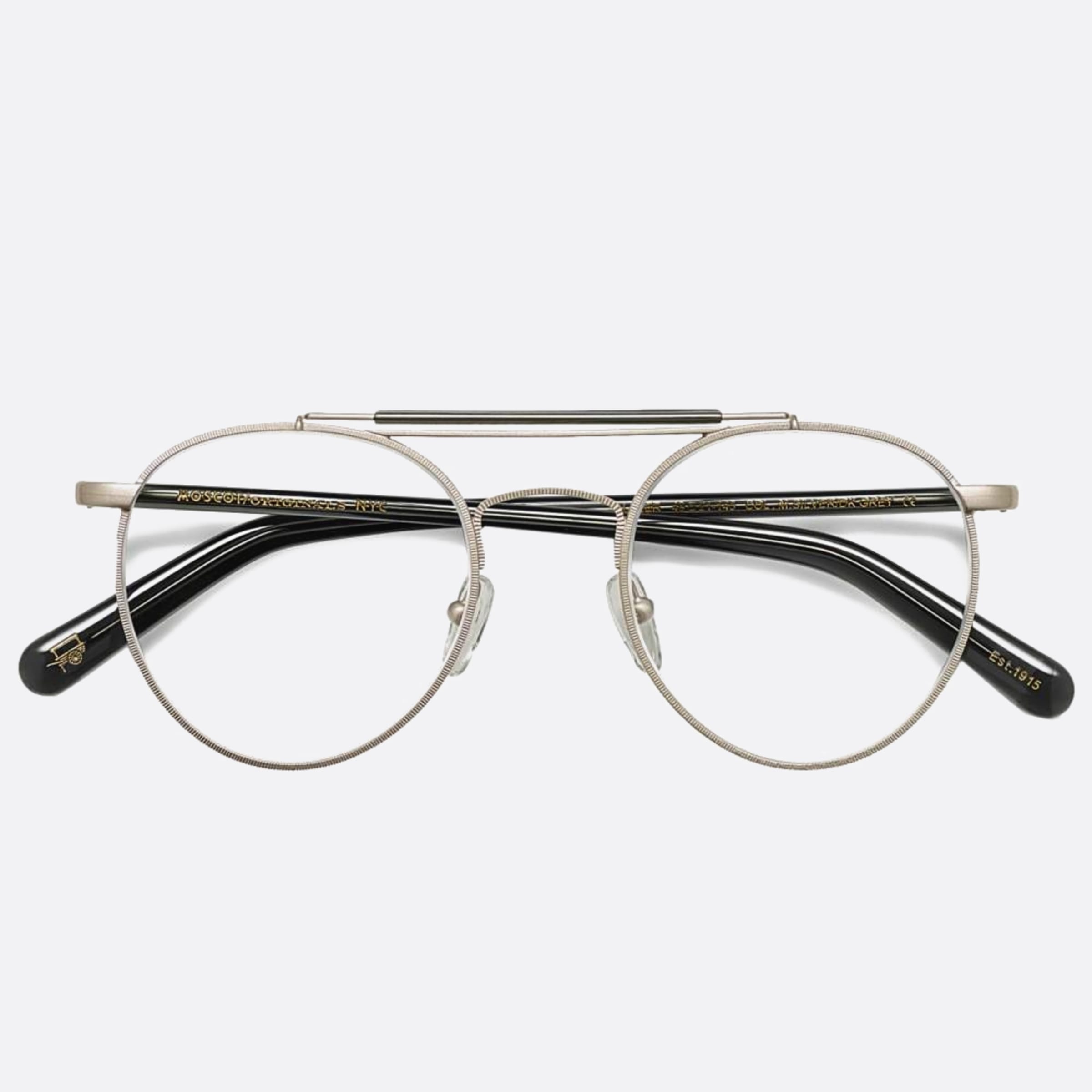 Moscot 52mm Lazer Mtsldkgy Silver Round Unisex Eyeglasses - Main View
