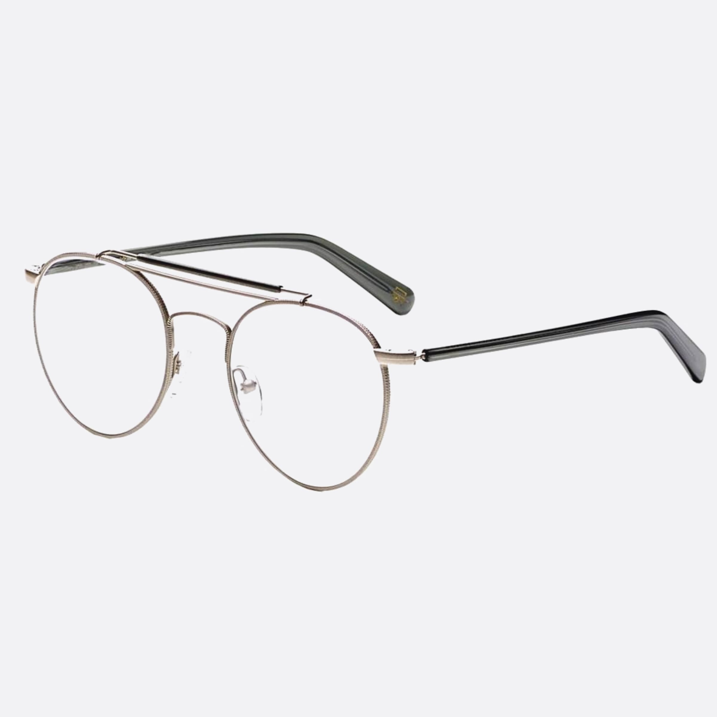 Moscot 52mm Lazer Mtsldkgy Silver Round Unisex Eyeglasses - Side View