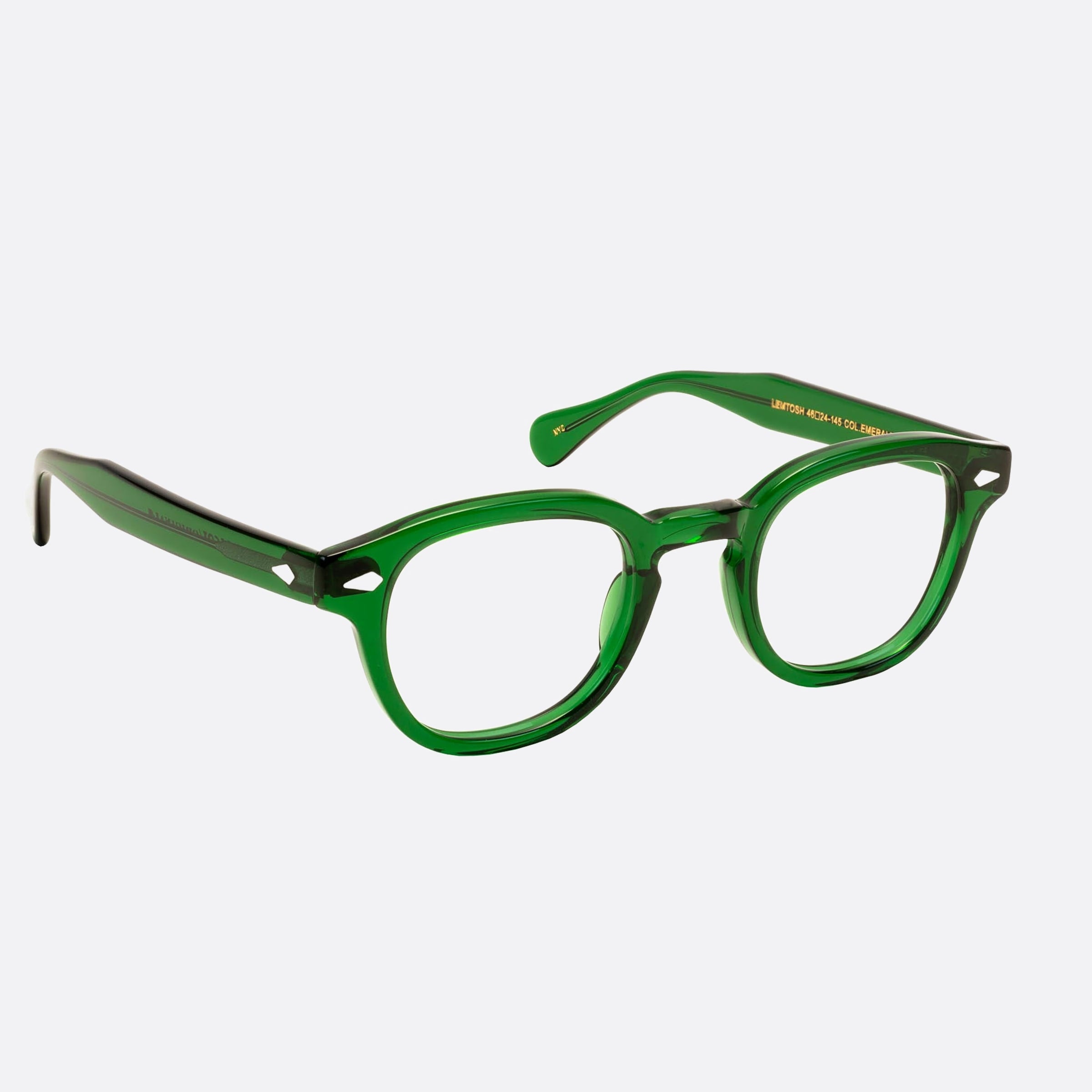 Moscot 49mm Lemtosh Eme Green Geometric Unisex Eyeglasses - Detail View