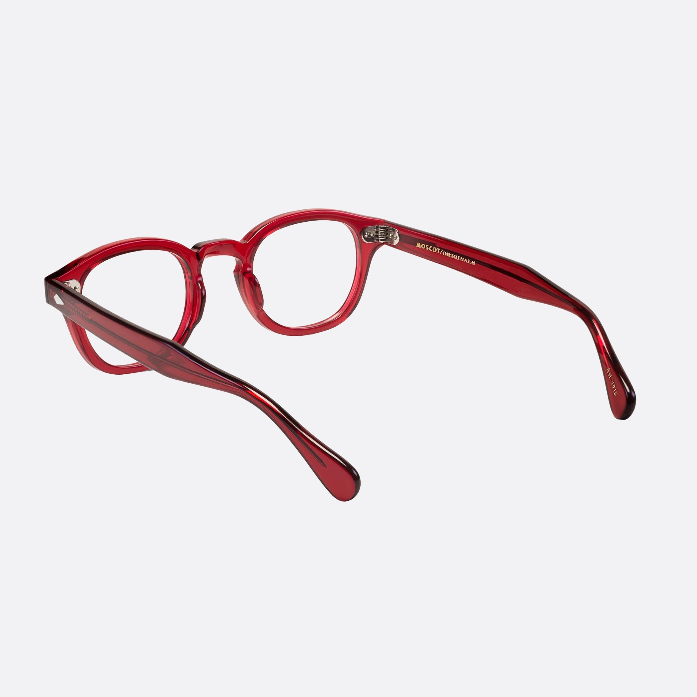 Moscot 44mm Lemtosh Rub Red Geometric Unisex Eyeglasses - Lifestyle Shot