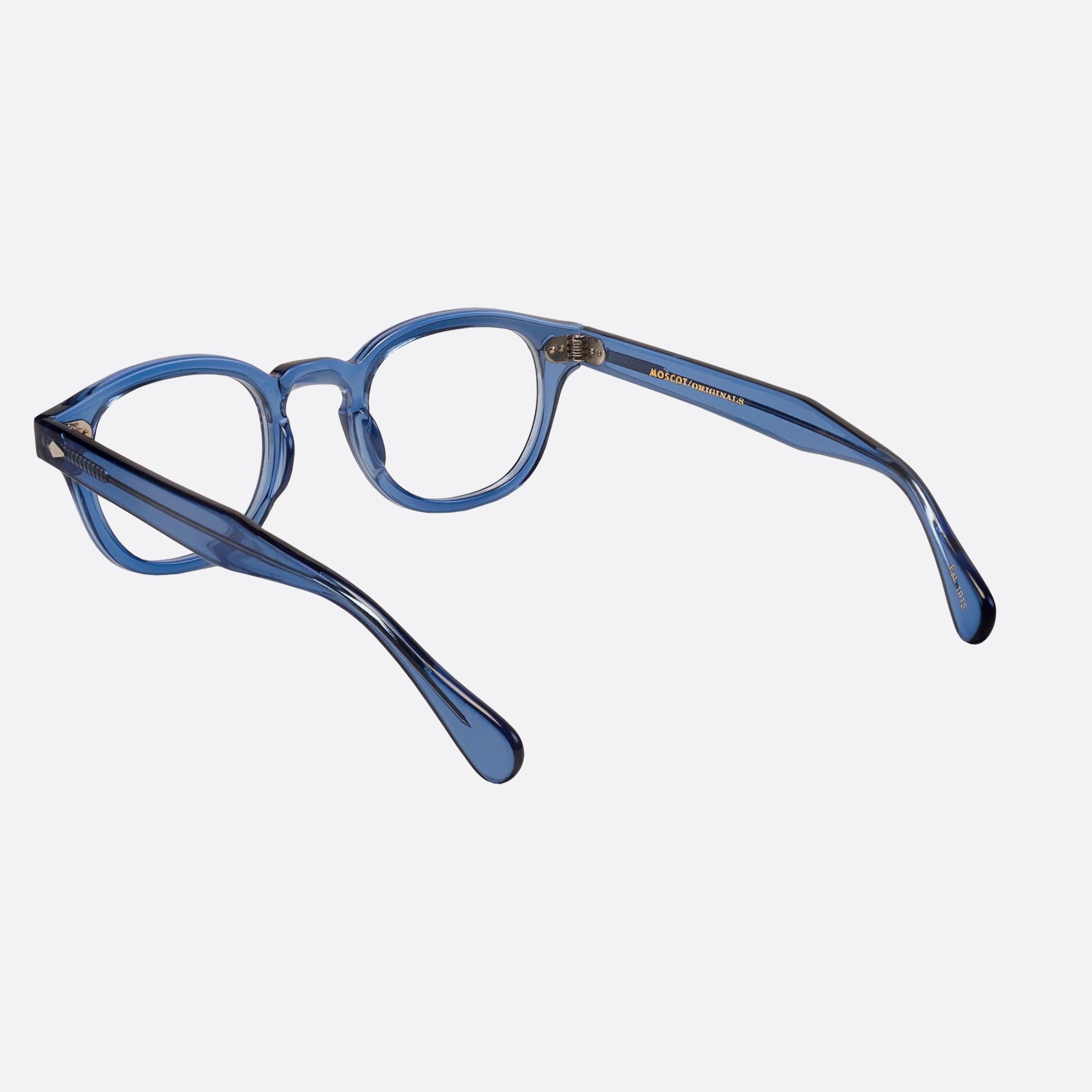 Moscot 46mm Lemtosh Trsap Blue Geometric Unisex Eyeglasses - Lifestyle Shot