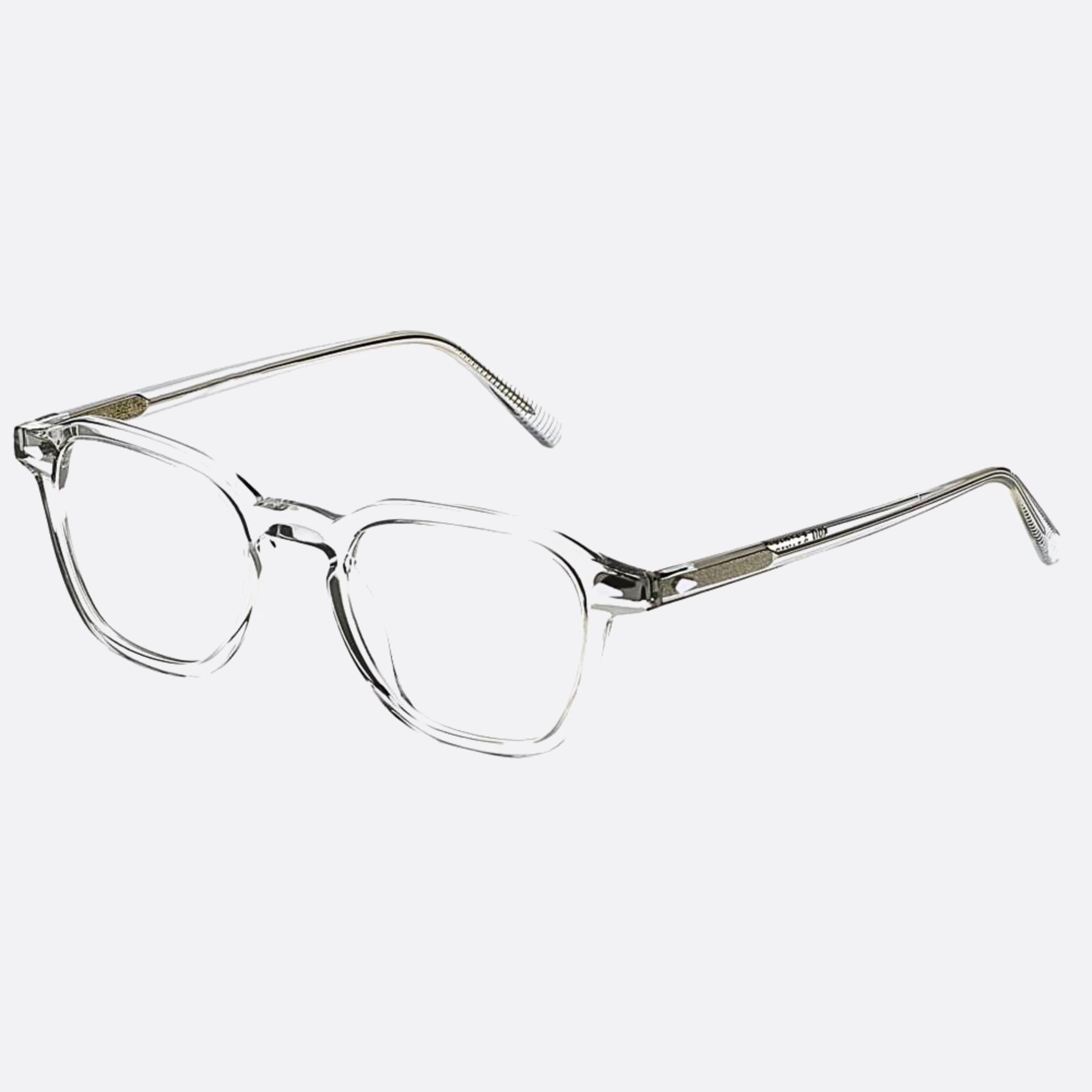 Moscot 50mm Vantz Ltgy Grey Geometric Unisex Eyeglasses - Side View