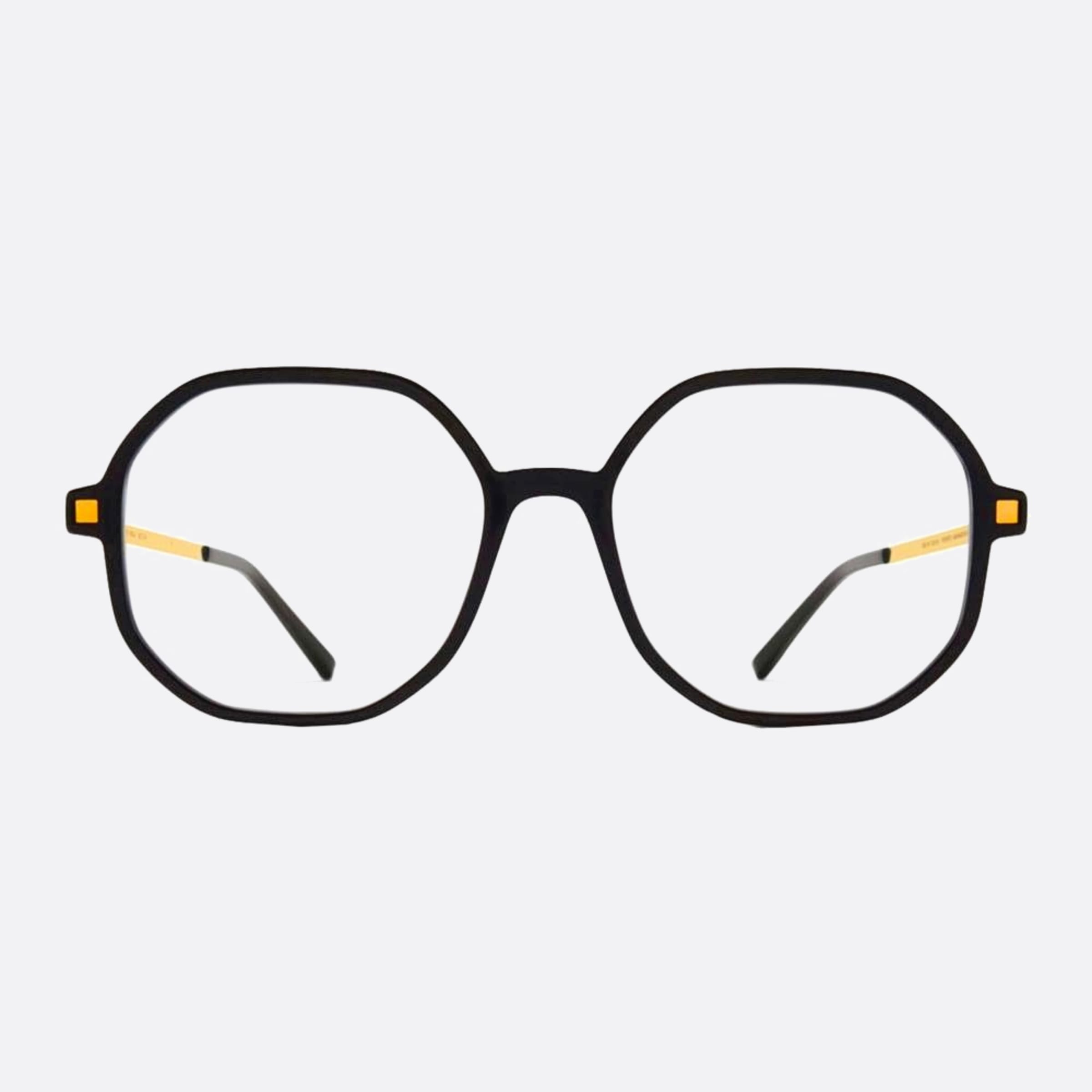 Mykita 52mm Hilla Black Geometric Unisex Eyeglasses - Main View