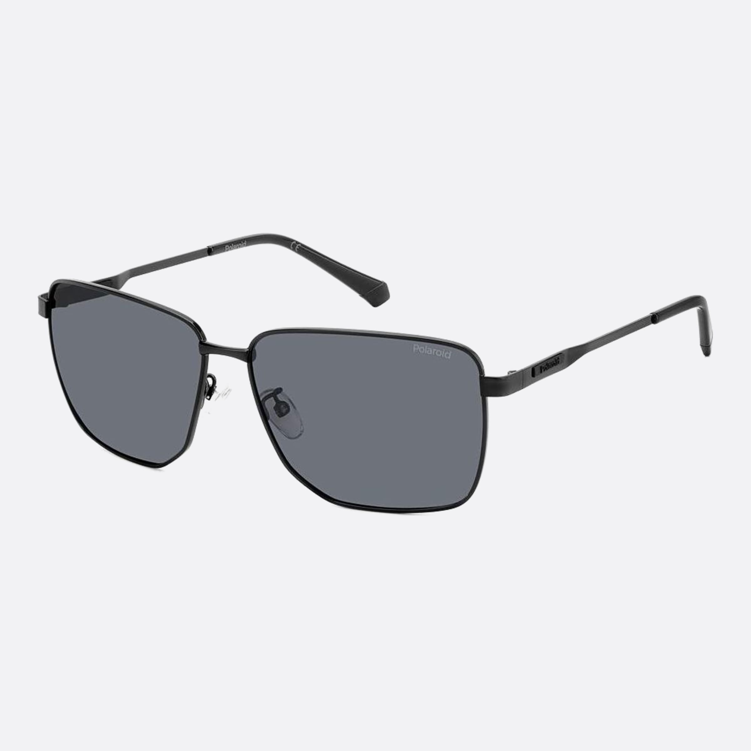 Polaroid 62mm Pld Black Geometric Polarized Men Sunglasses - Side View