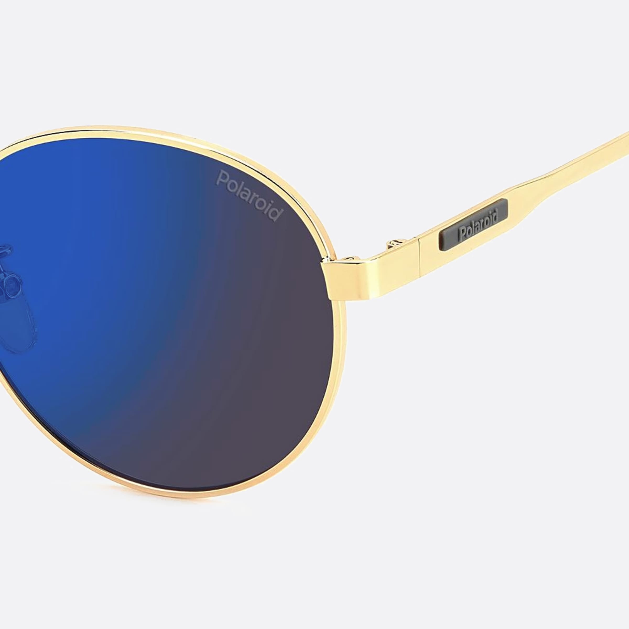 Polaroid 52mm Pld J5g Gold Round Polarized Unisex Sunglasses - Detail View