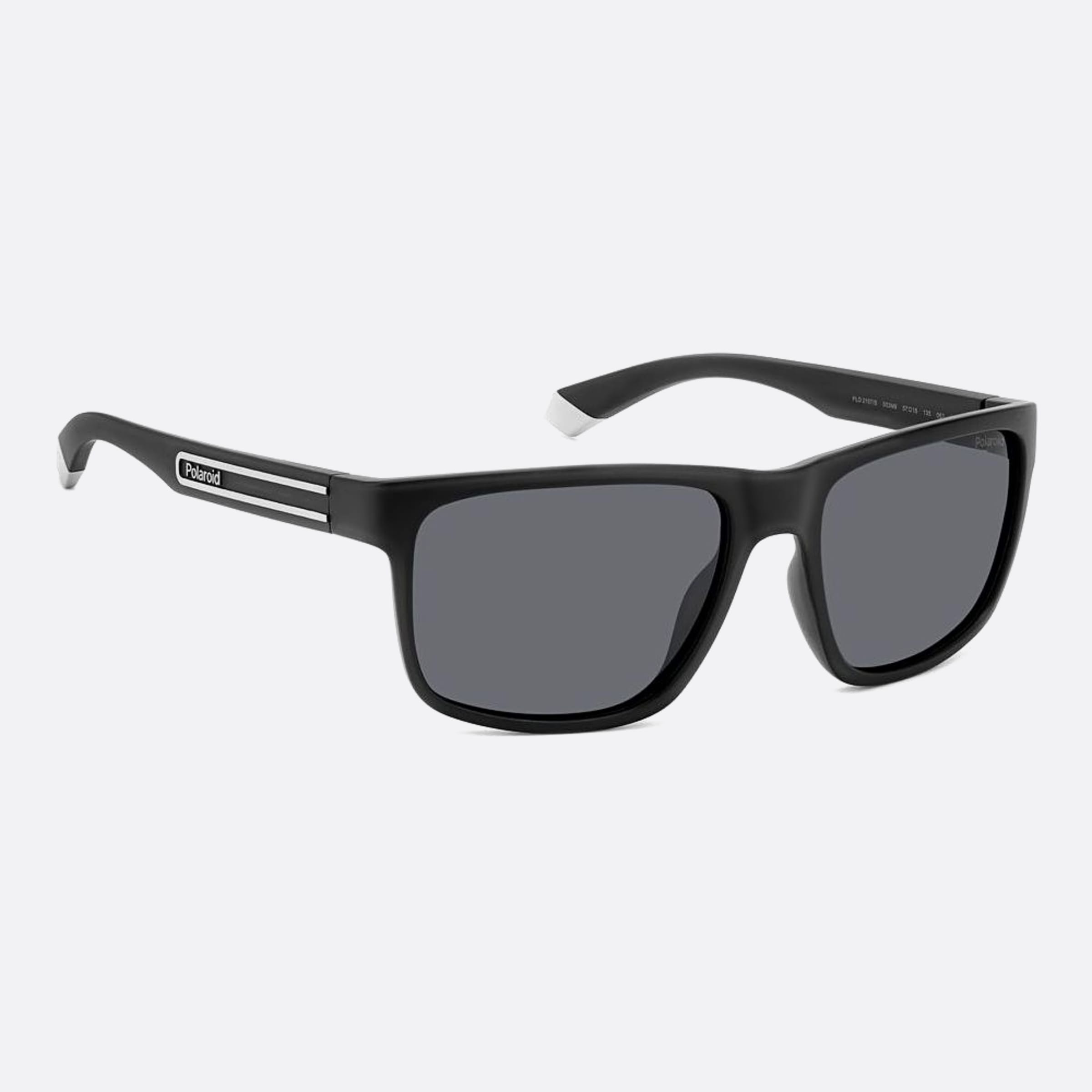 Polaroid 57mm Pld Black Squared Polarized Men Sunglasses - Detail View