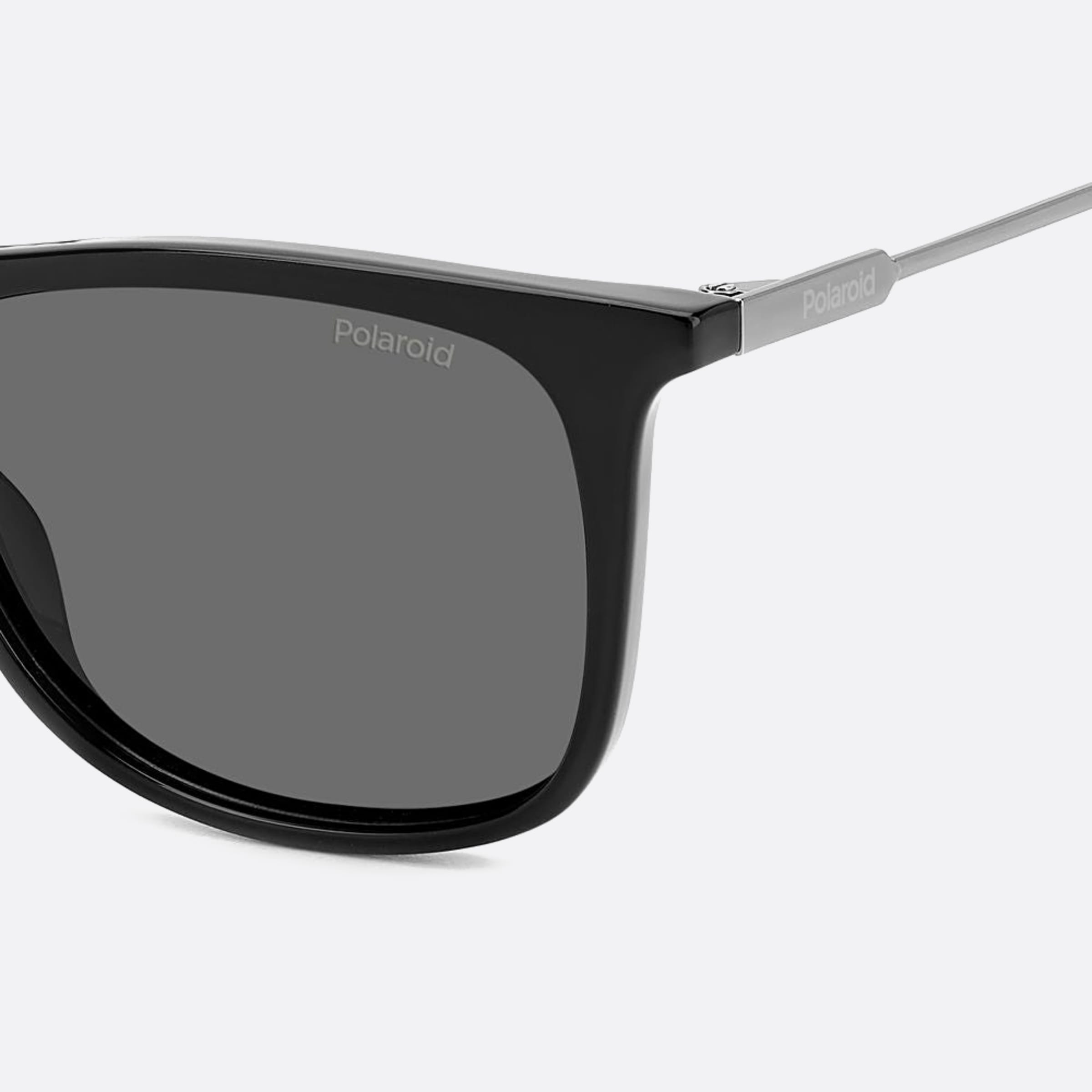 Polaroid 55mm Pld Black Squared Polarized Men Sunglasses - Additional Angle