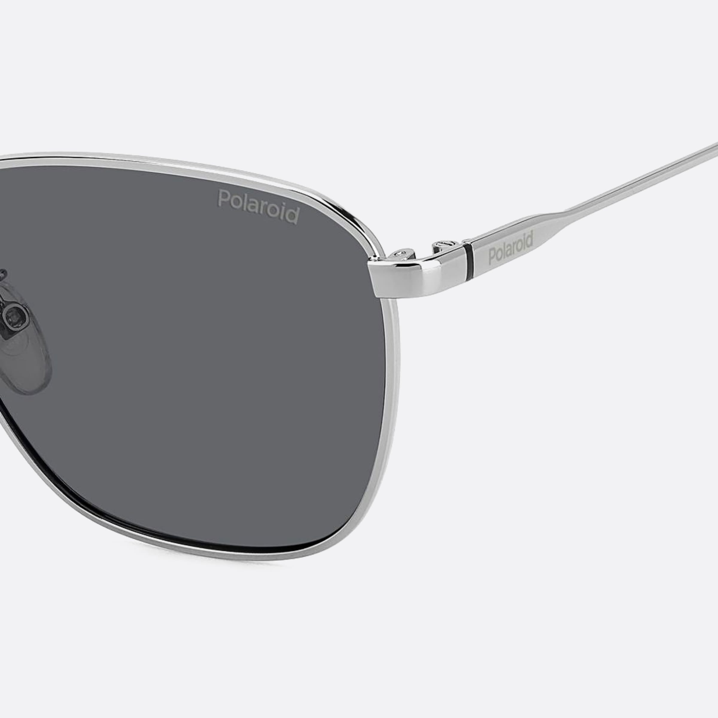 Polaroid 56mm Pld 6lb Grey Geometric Polarized Men Sunglasses - Detail View
