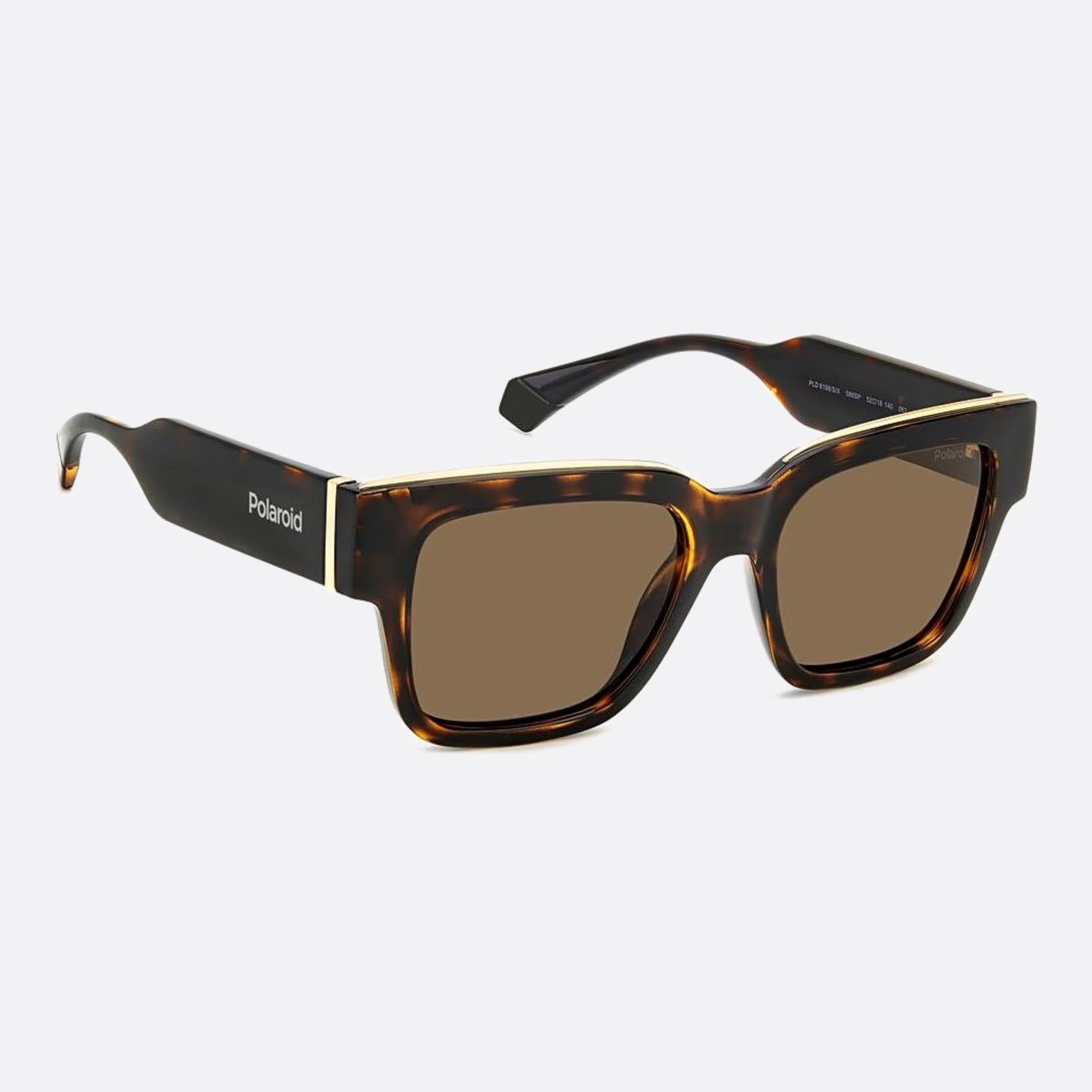 Polaroid 52mm Pld Havana Squared Polarized Unisex Sunglasses - Detail View