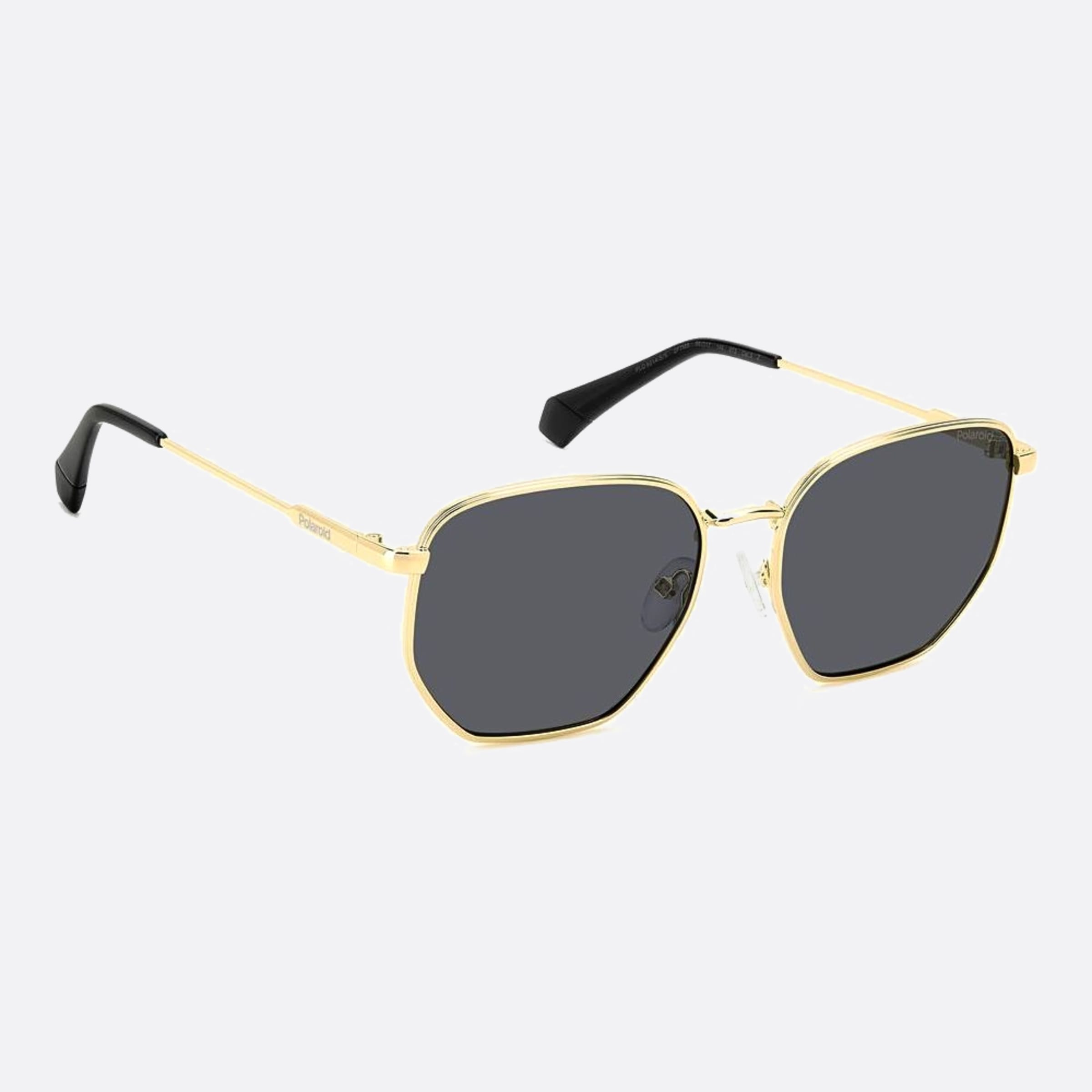 Polaroid 56mm Pld 2f7 Gold Pilot Unisex Sunglasses - Detail View
