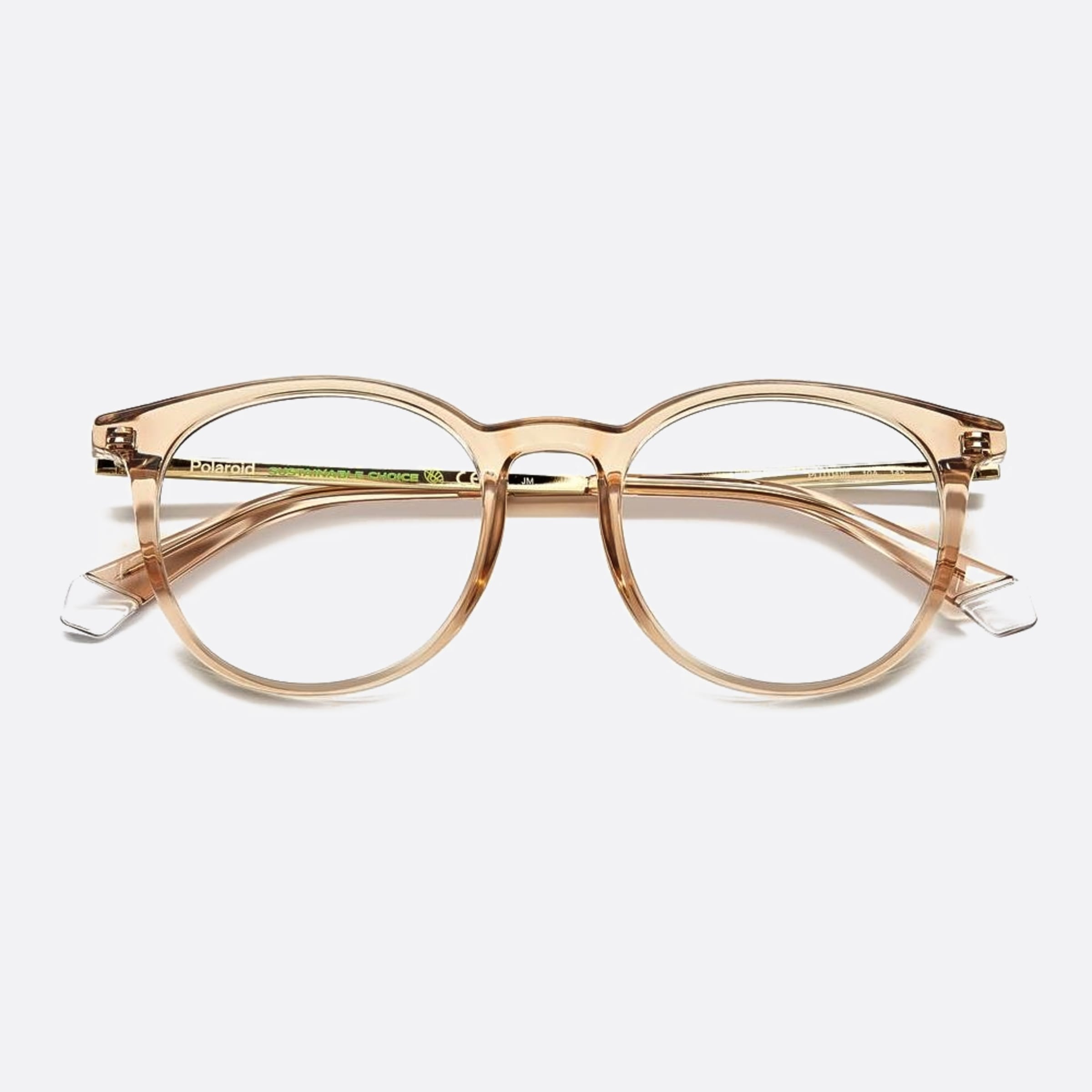 Polaroid 50mm Pld D496 10a Brown Geometric Unisex Eyeglasses - Detail View