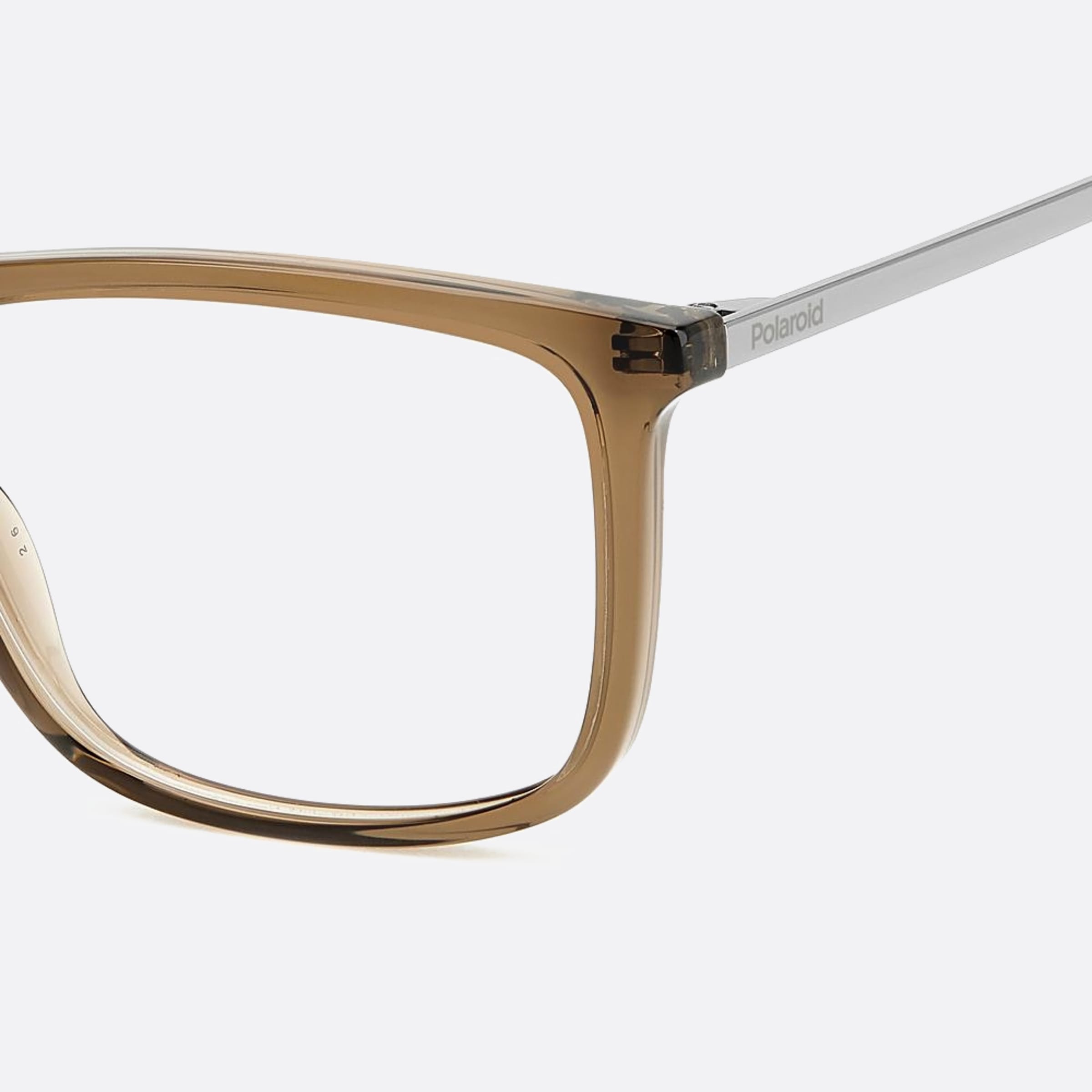 Polaroid 55mm Pld D497 10a Brown Squared Men Eyeglasses - Detail View