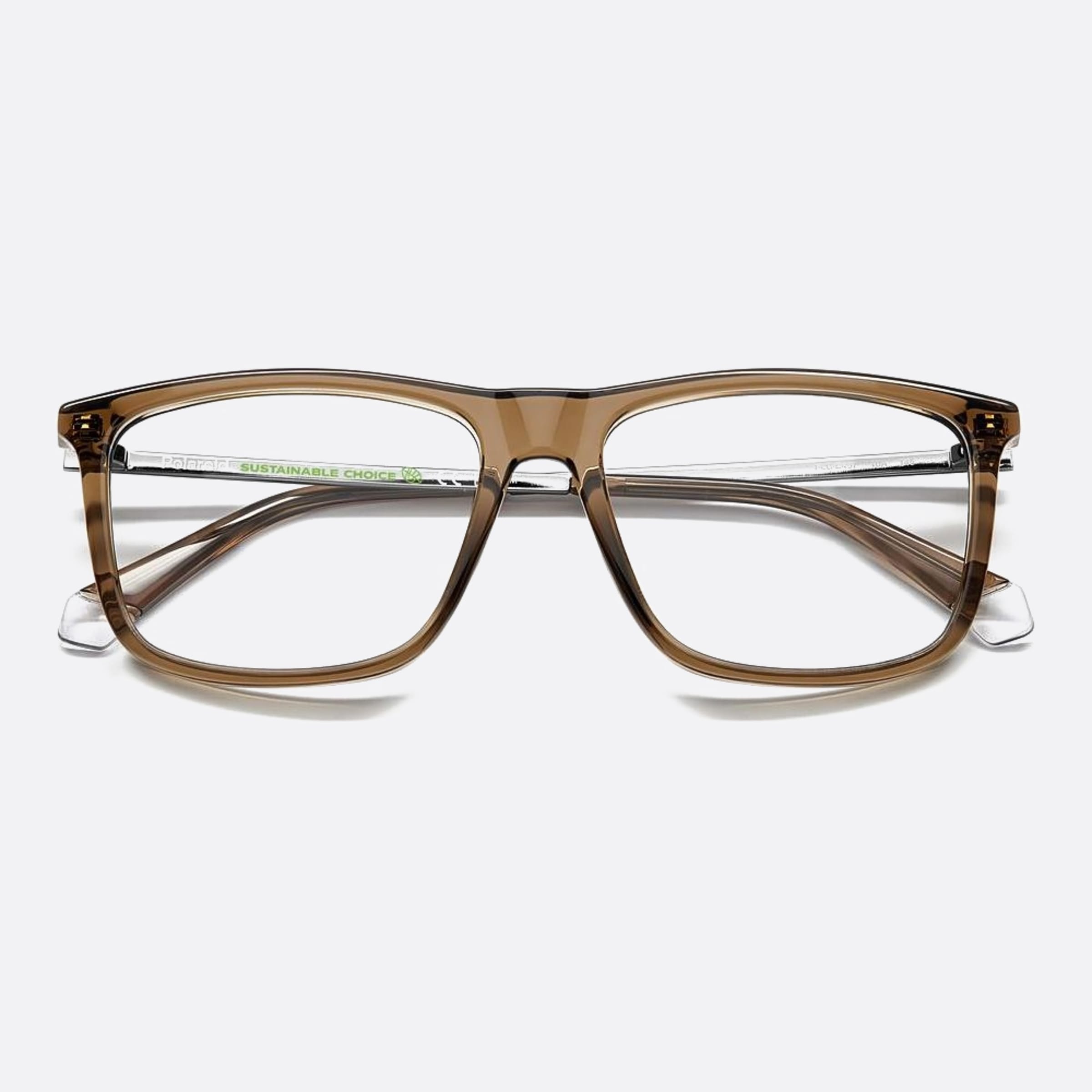 Polaroid 55mm Pld D497 10a Brown Squared Men Eyeglasses - Lifestyle Shot