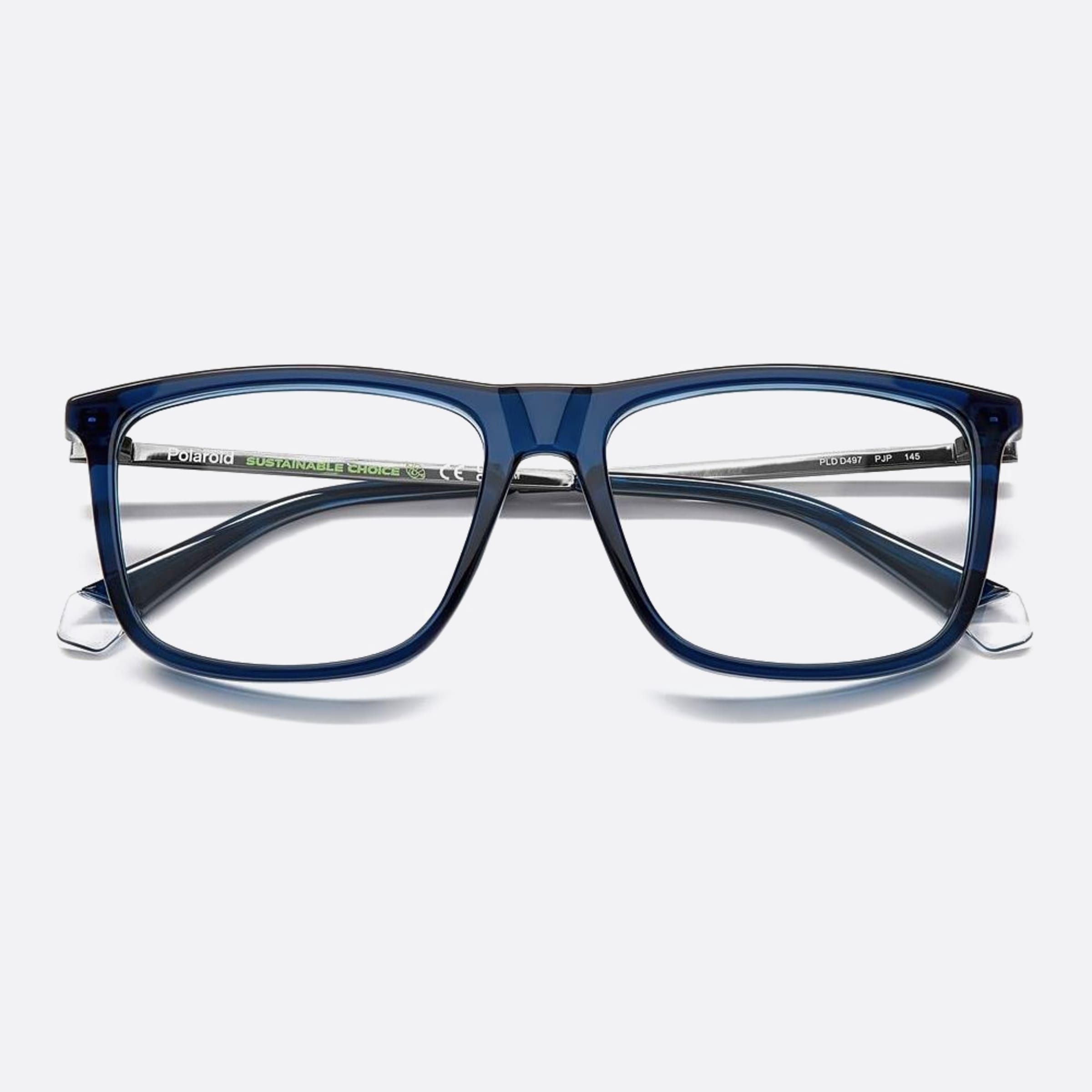 Polaroid 55mm Pld D497 Pjp Blue Squared Men Eyeglasses - Detail View