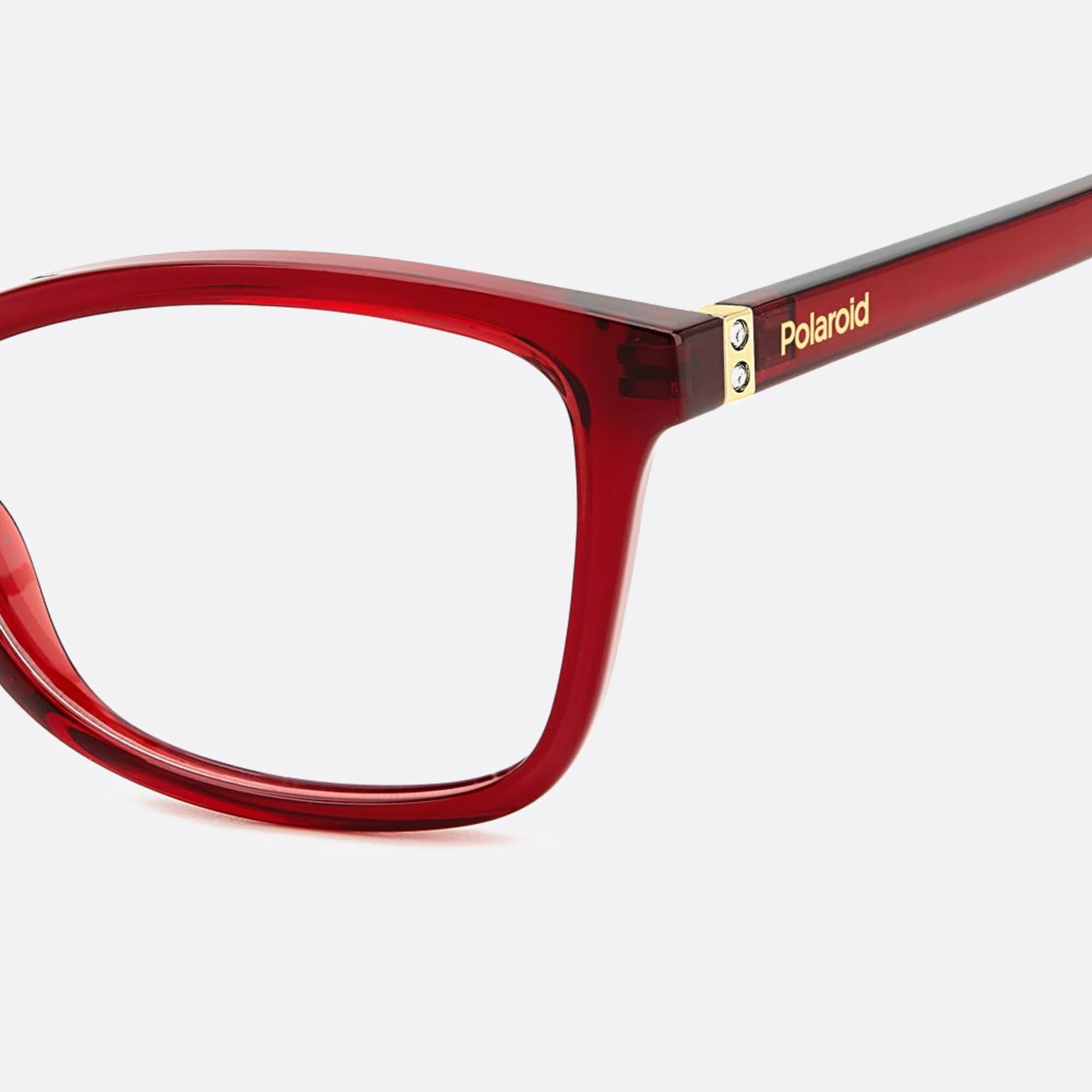 Polaroid 53mm Pld D505 Lhf Red Geometric Unisex Eyeglasses - Additional Angle