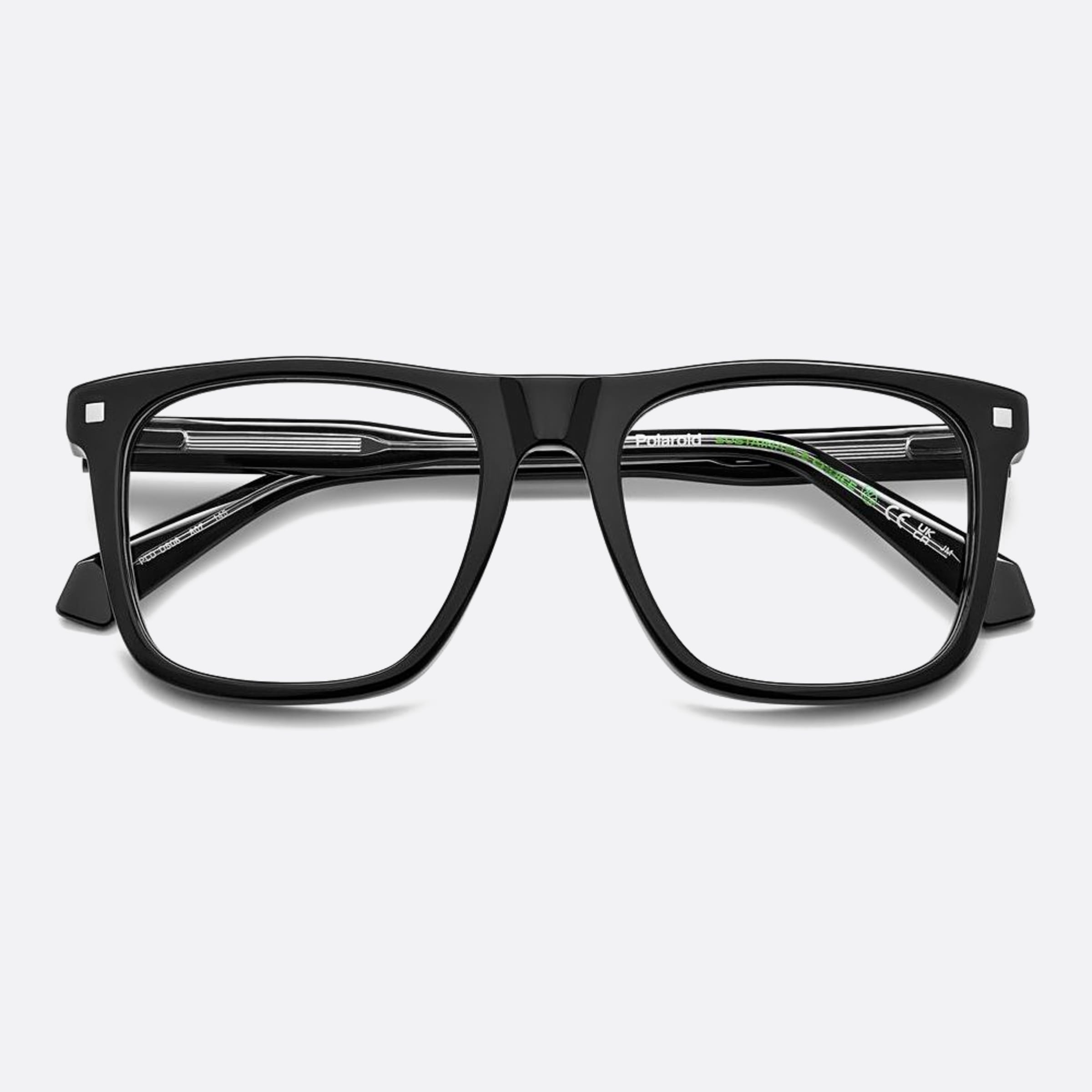 Polaroid 53mm Pld D506 Black Geometric Men Eyeglasses - Detail View