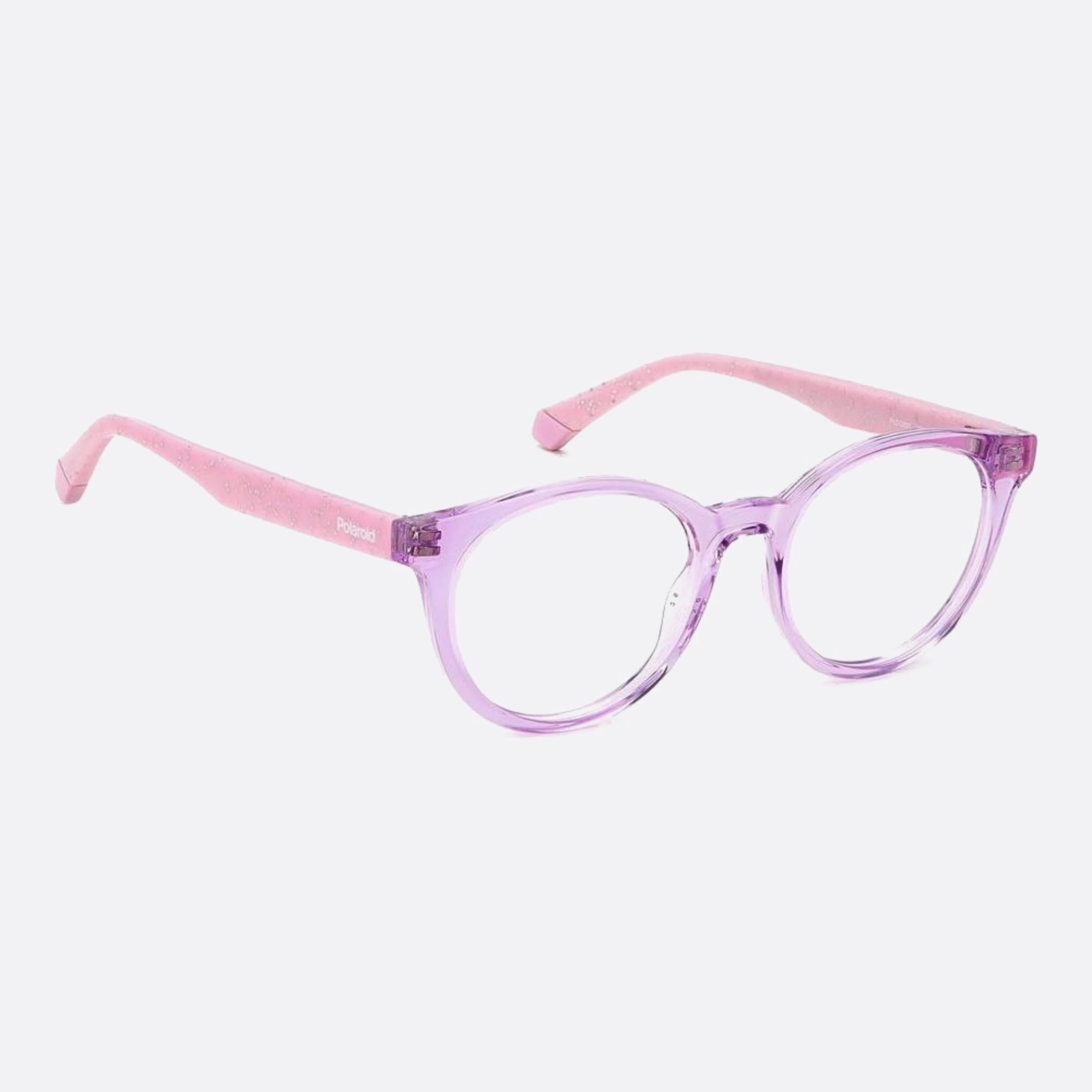 Polaroid 44mm Pld D831 Junior Violet Geometric Children Eyeglasses - Detail View