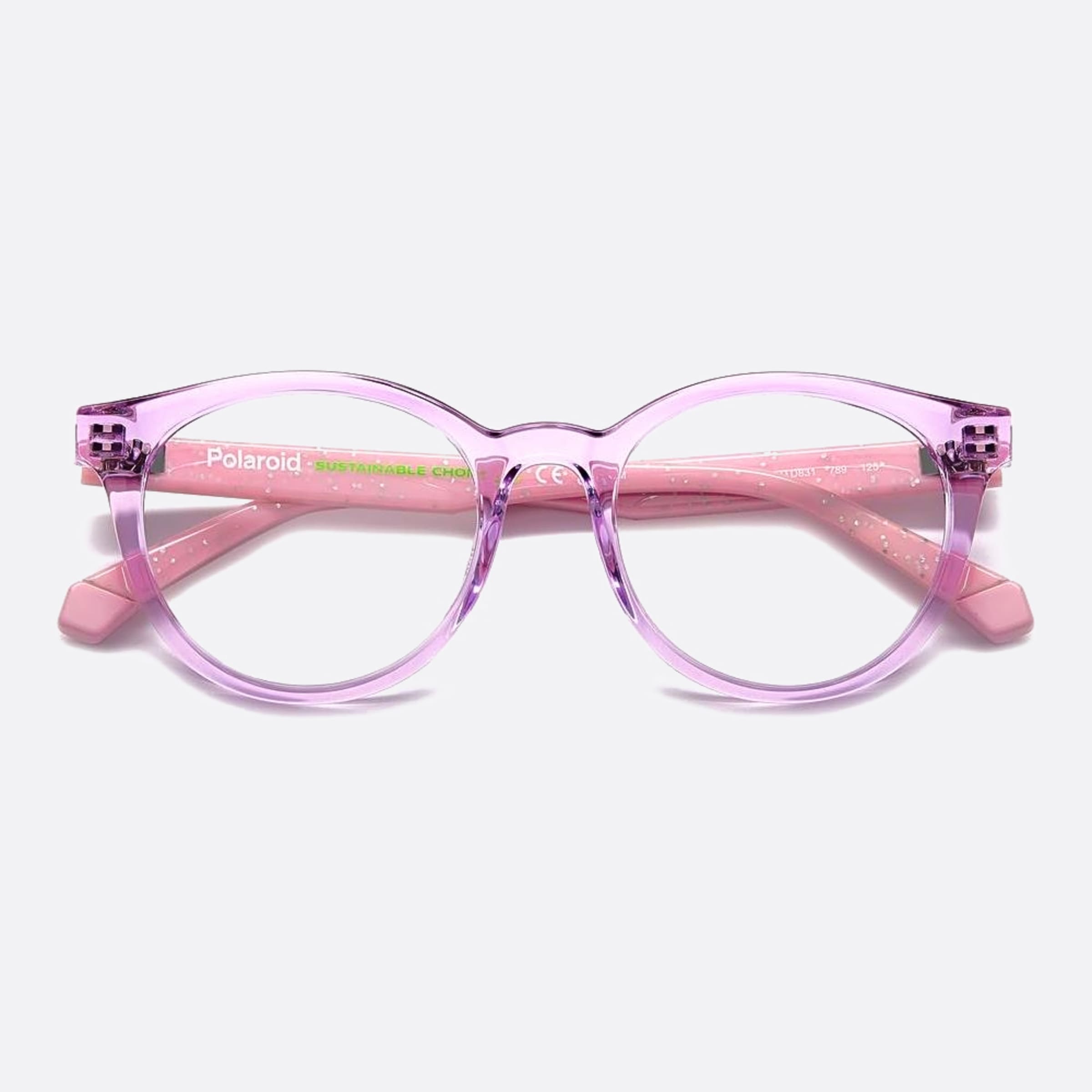 Polaroid 44mm Pld D831 Junior Violet Geometric Children Eyeglasses - Lifestyle Shot
