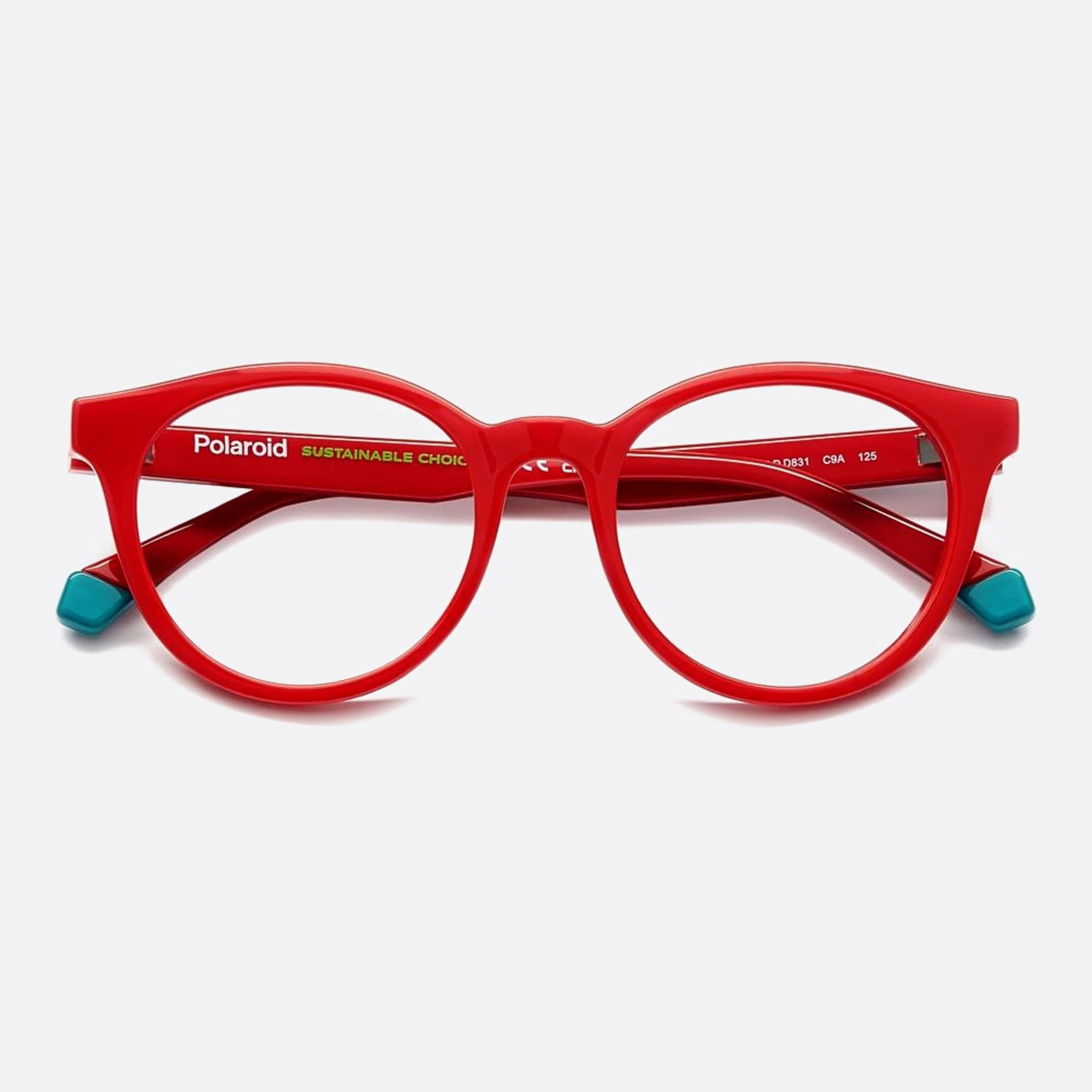 Polaroid 44mm Pld D831 Junior C9a Red Geometric Children Eyeglasses - Detail View