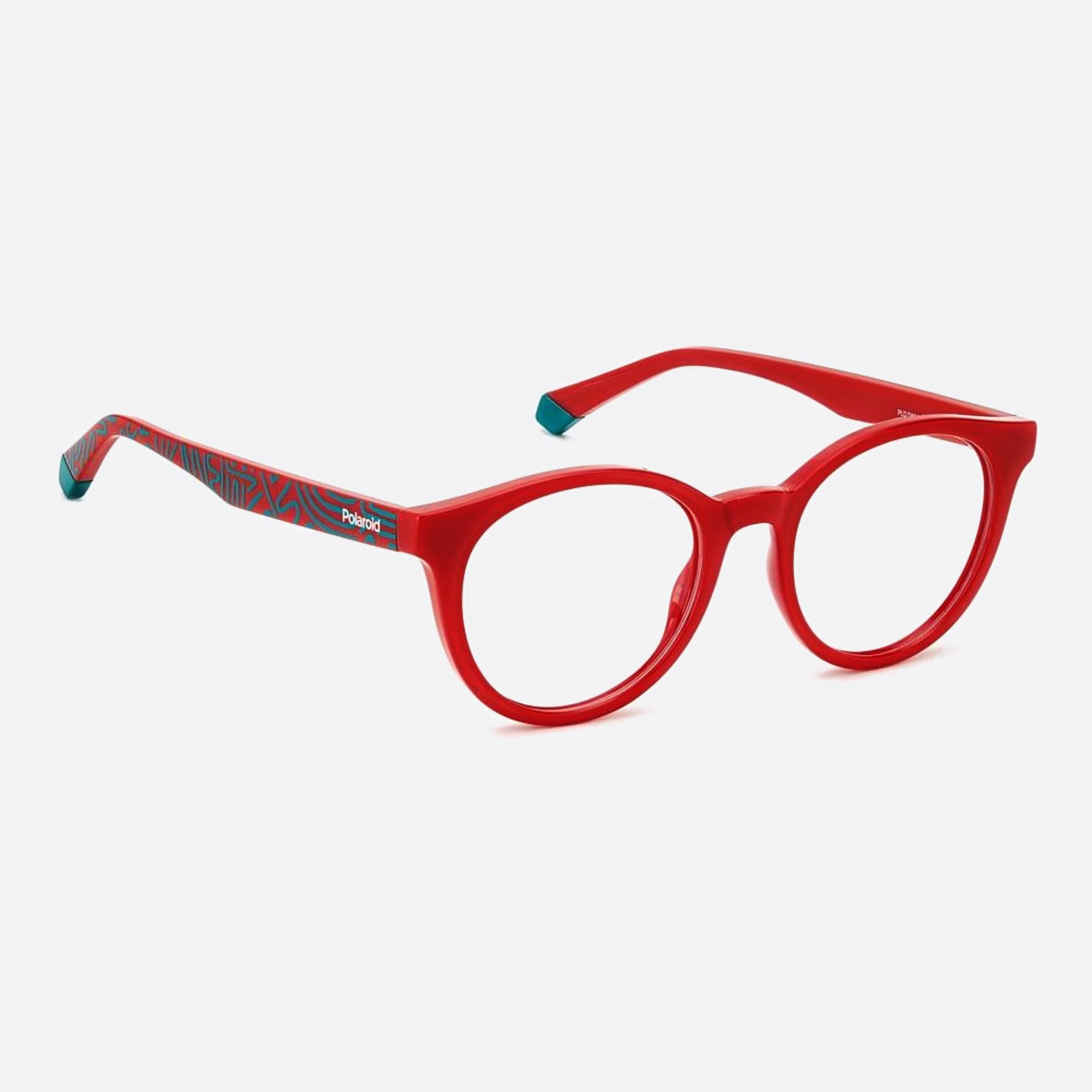 Polaroid 44mm Pld D831 Junior C9a Red Geometric Children Eyeglasses - Lifestyle Shot