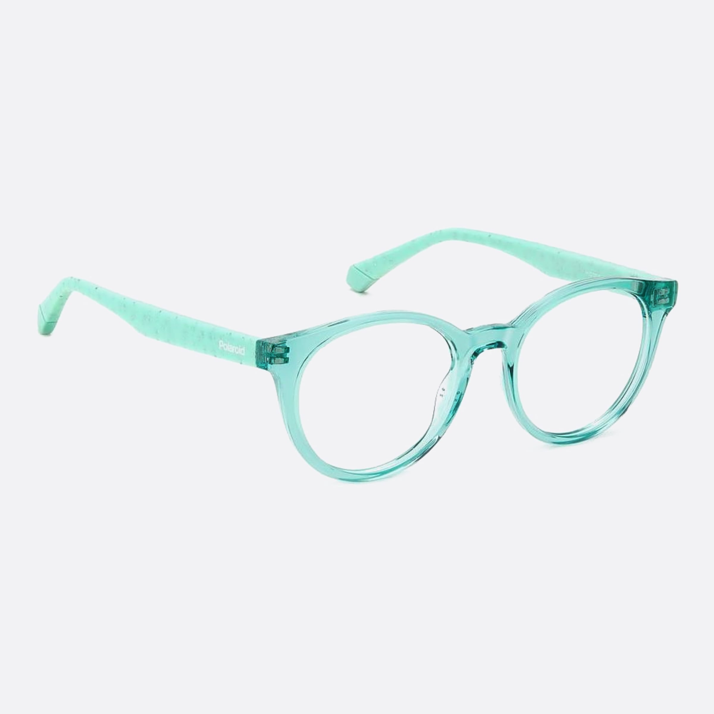 Polaroid 44mm Pld D831 Junior Wk2 Blue Geometric Children Eyeglasses - Lifestyle Shot