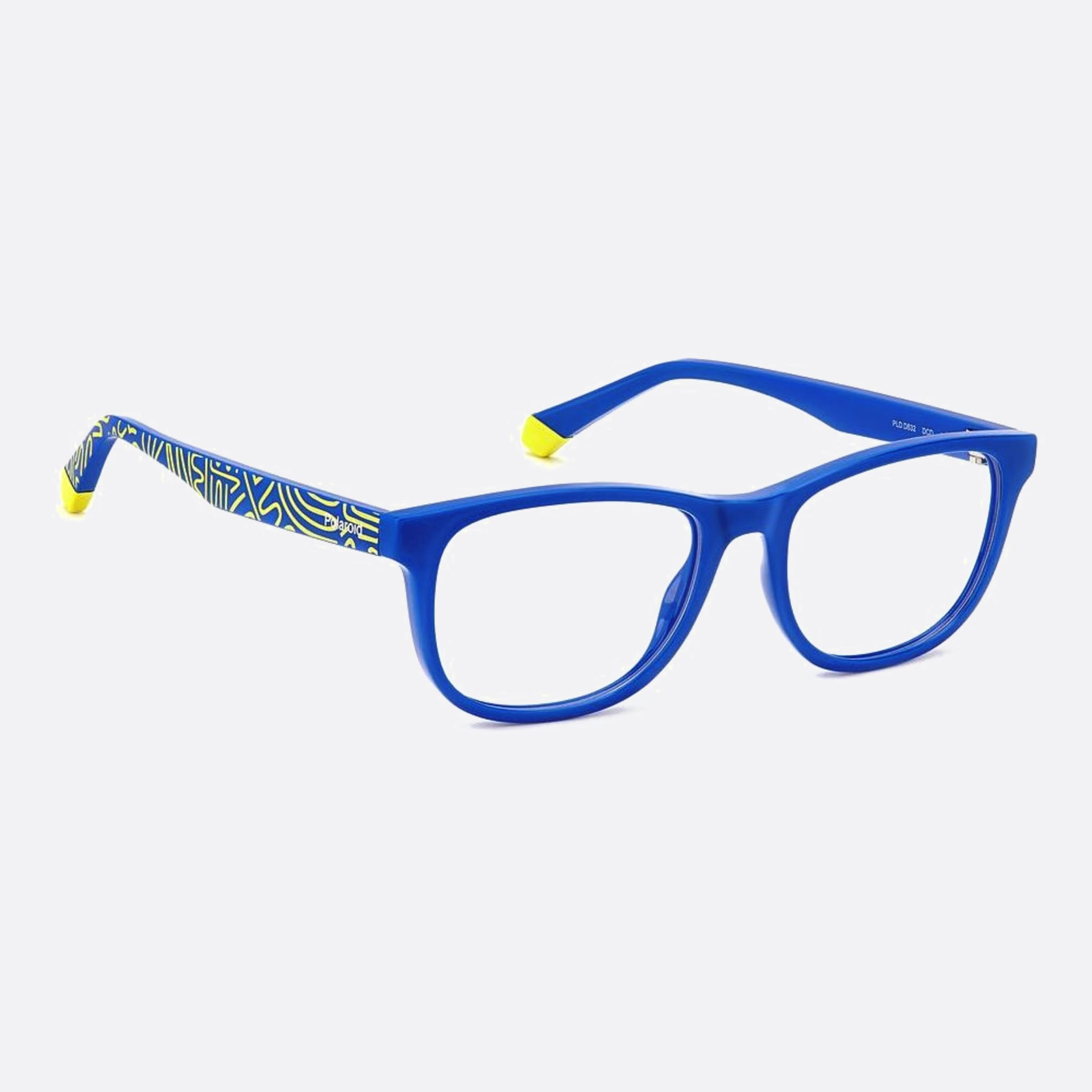 Polaroid 47mm Pld D832 Junior Dcd Blue Geometric Children Eyeglasses - Detail View