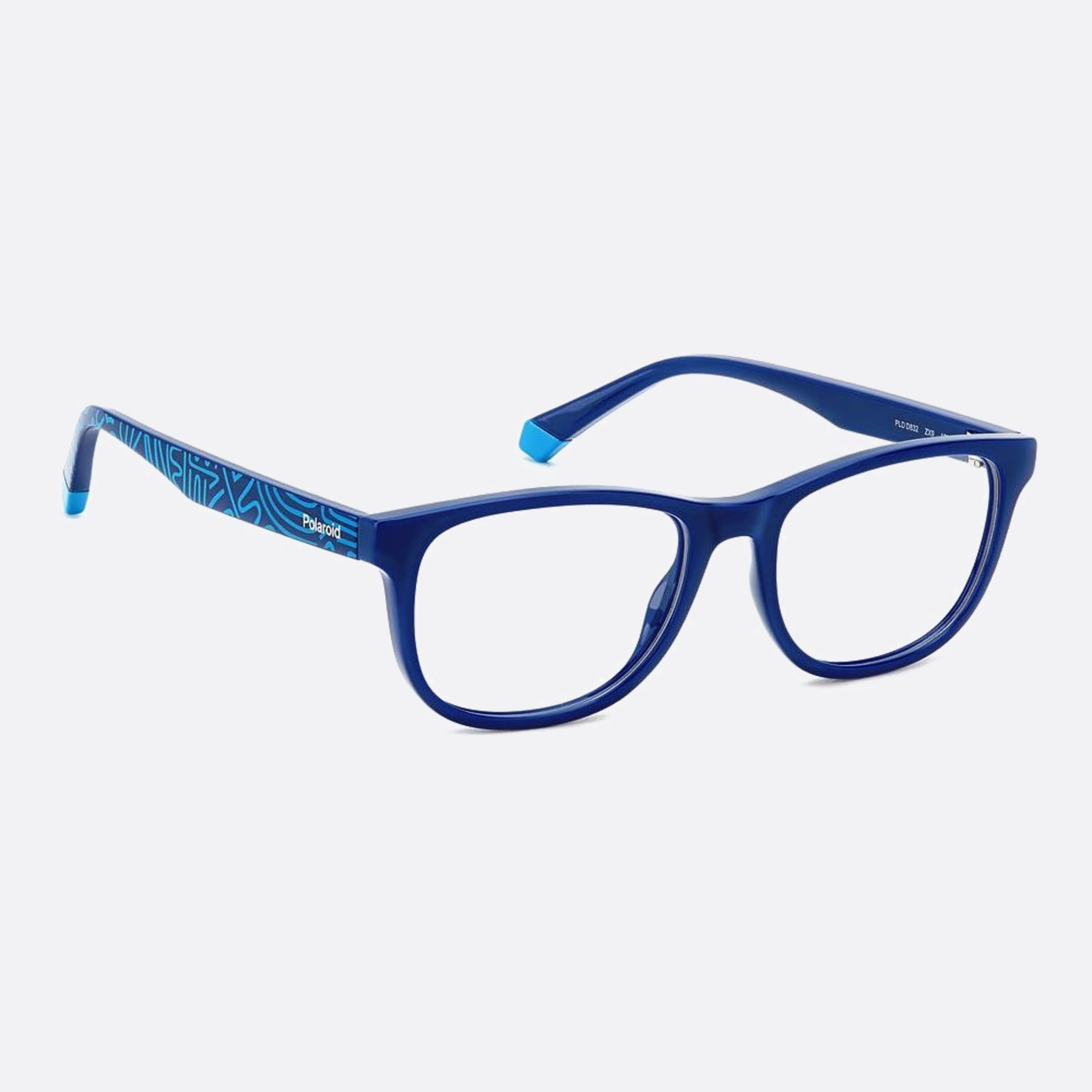 Polaroid 47mm Pld D832 Junior Zx9 Blue Geometric Children Eyeglasses - Detail View