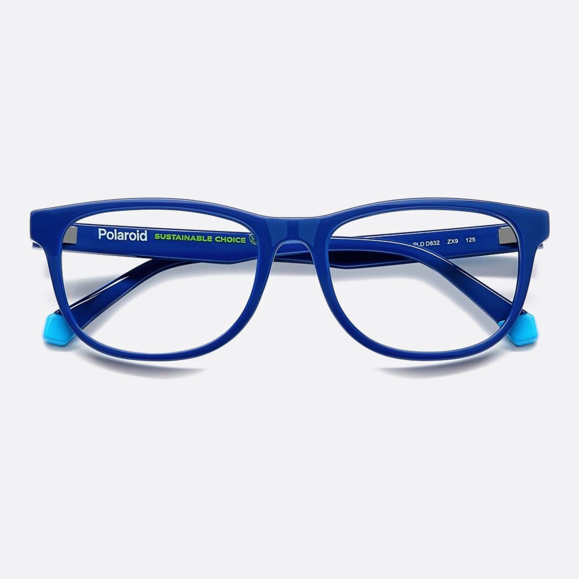 Polaroid 47mm Pld D832 Junior Zx9 Blue Geometric Children Eyeglasses - Lifestyle Shot