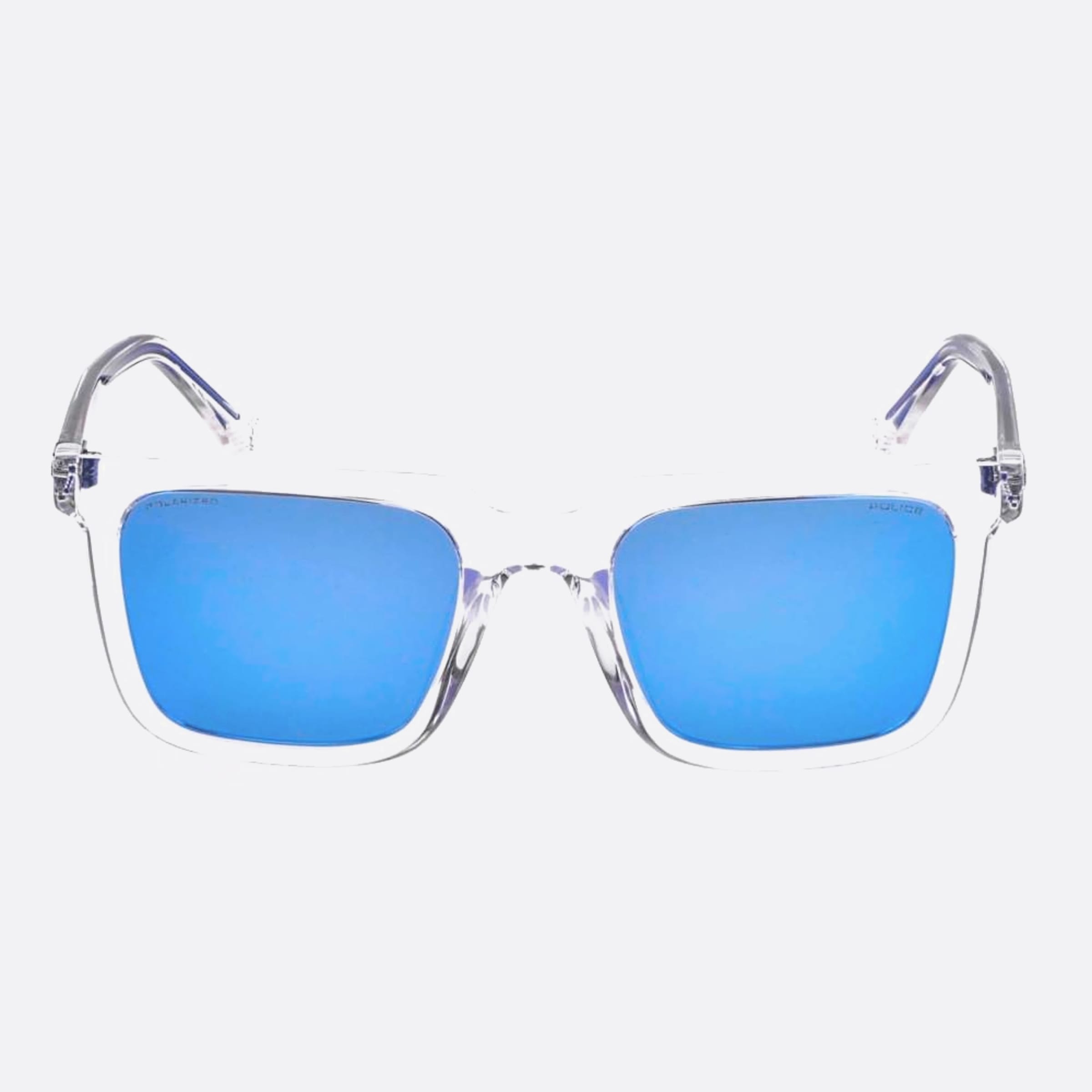 Police 52mm Ocean Splf15 P79p Transparent Geometric Polarized Unisex Sunglasses - Main View
