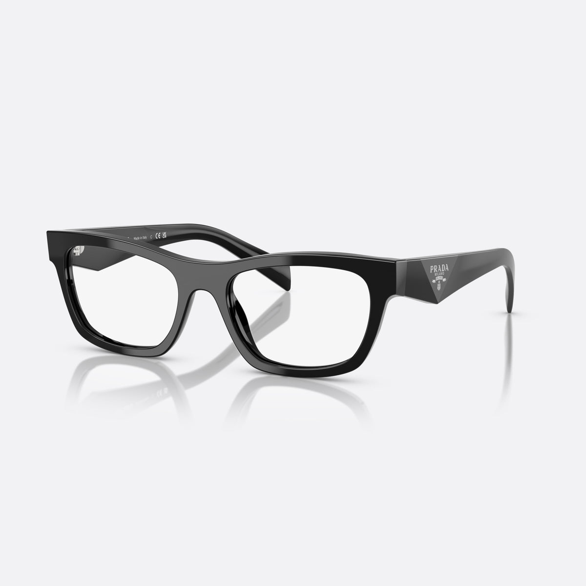 Rame ochelari de vedere Prada MOD. B01V 16K1O1, visor negru, pentru femei, punte simplă tip șa, literele brandului pe brațe
