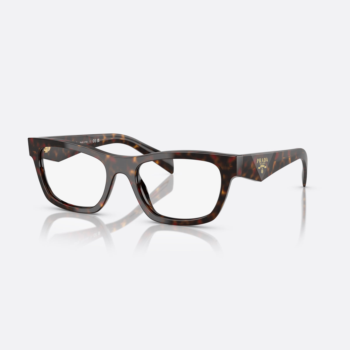 Rame ochelari de vedere Prada MOD. B01V 17N1O1, visor havana, pentru femei, punte simplă în șa, placă cu logoul brandului pe braț