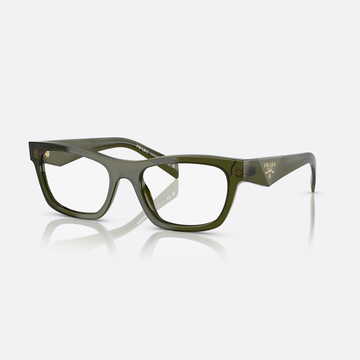 Rame ochelari de vedere Prada MOD. B01V 19Z1O1, visor verde, pentru femei, punte simplă, integrată în față, logo-ul brandului pe braț