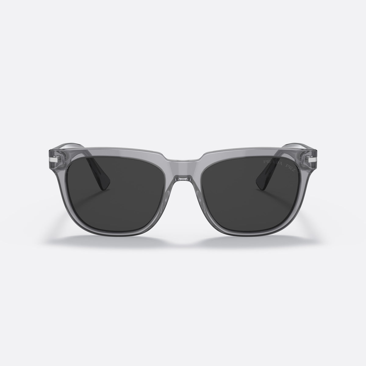 Ochelari de soare Prada PR 04YS 08U-08G, pillow gri, pentru bărbați, punte dublă simplă, literele brandului pe brațe, vedere din față