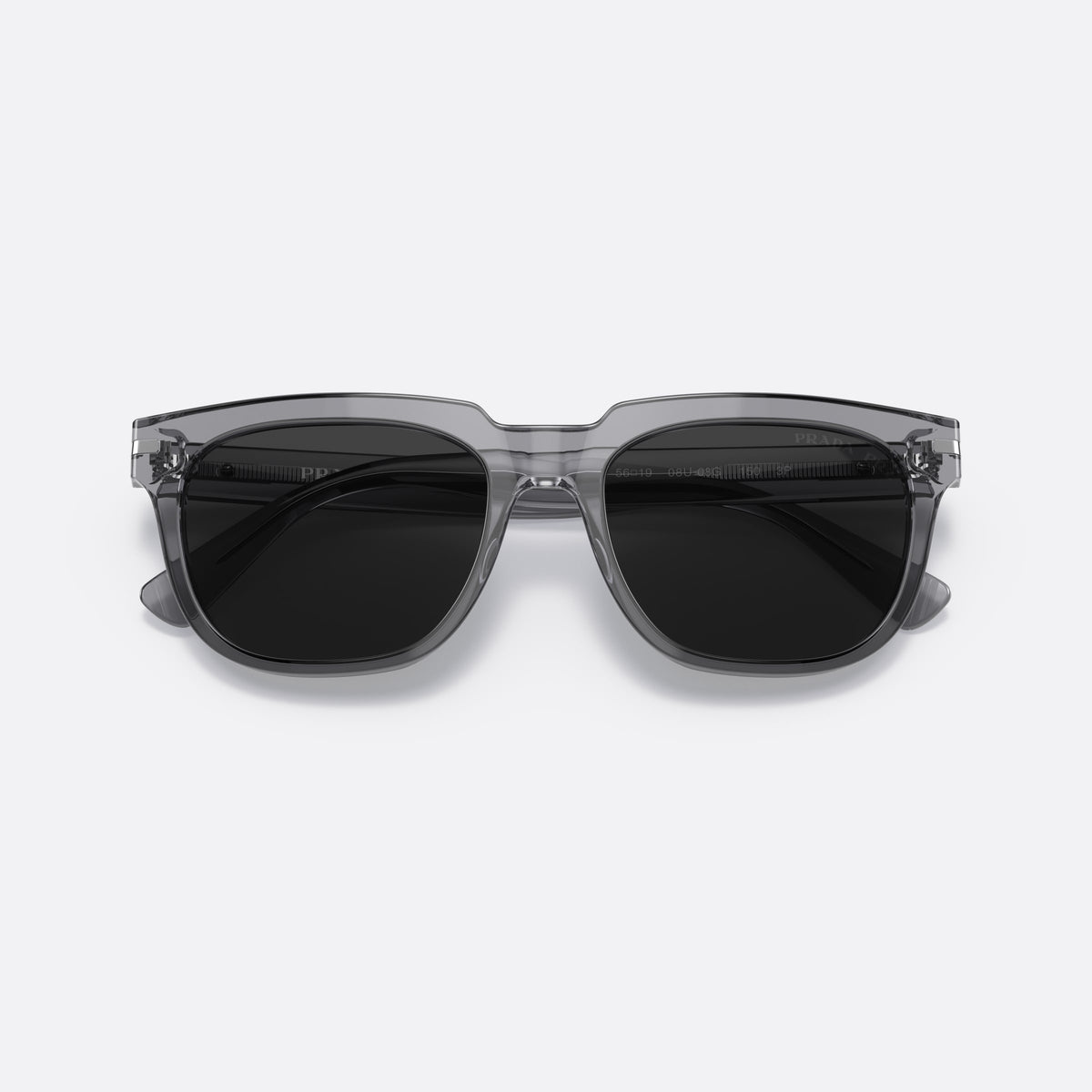 Ochelari de soare Prada PR 04YS 08U-08G, pillow gri, pentru bărbați, punte dublă simplă, literele brandului pe brațe, cu brațele pliate