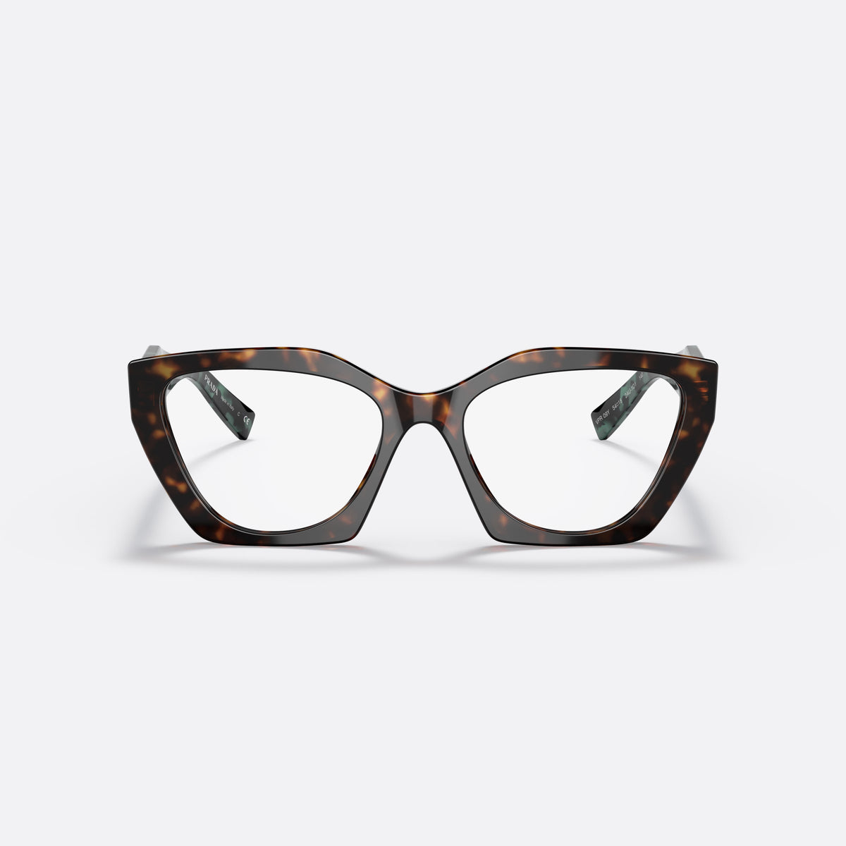 Rame ochelari de vedere Prada PR 09YV 2AU-1O1, neregulat havana, pentru femei, punte simplă îmbinată, logo-ul brandului pe brațe