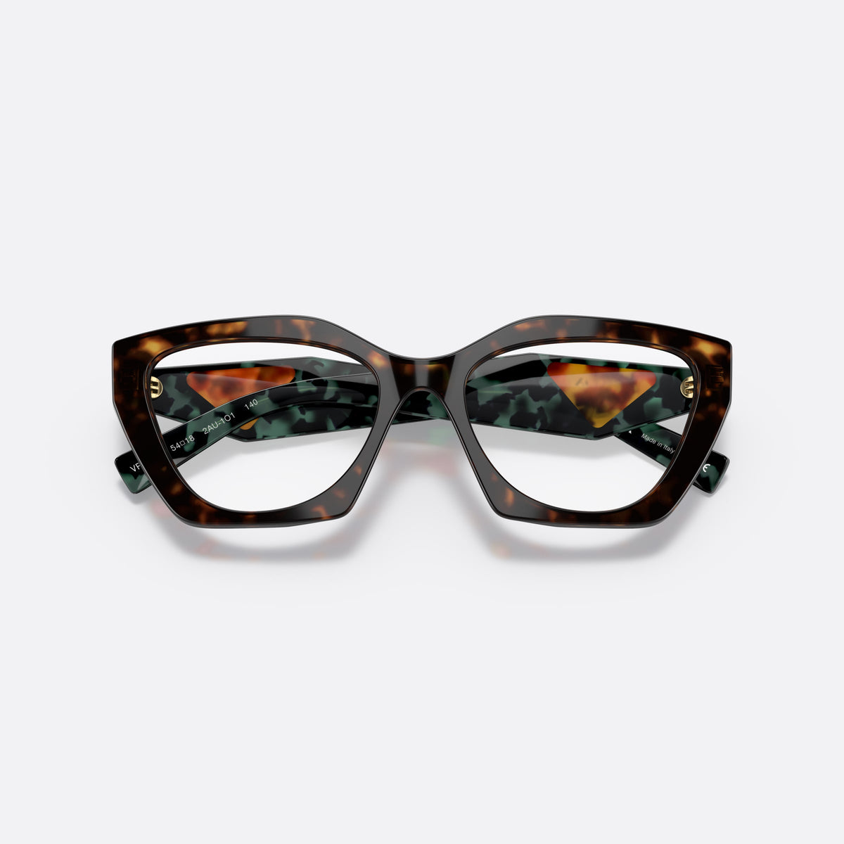 Rame ochelari de vedere Prada PR 09YV 2AU-1O1, neregulat havana, pentru femei, punte simplă îmbinată, logo-ul brandului pe brațe