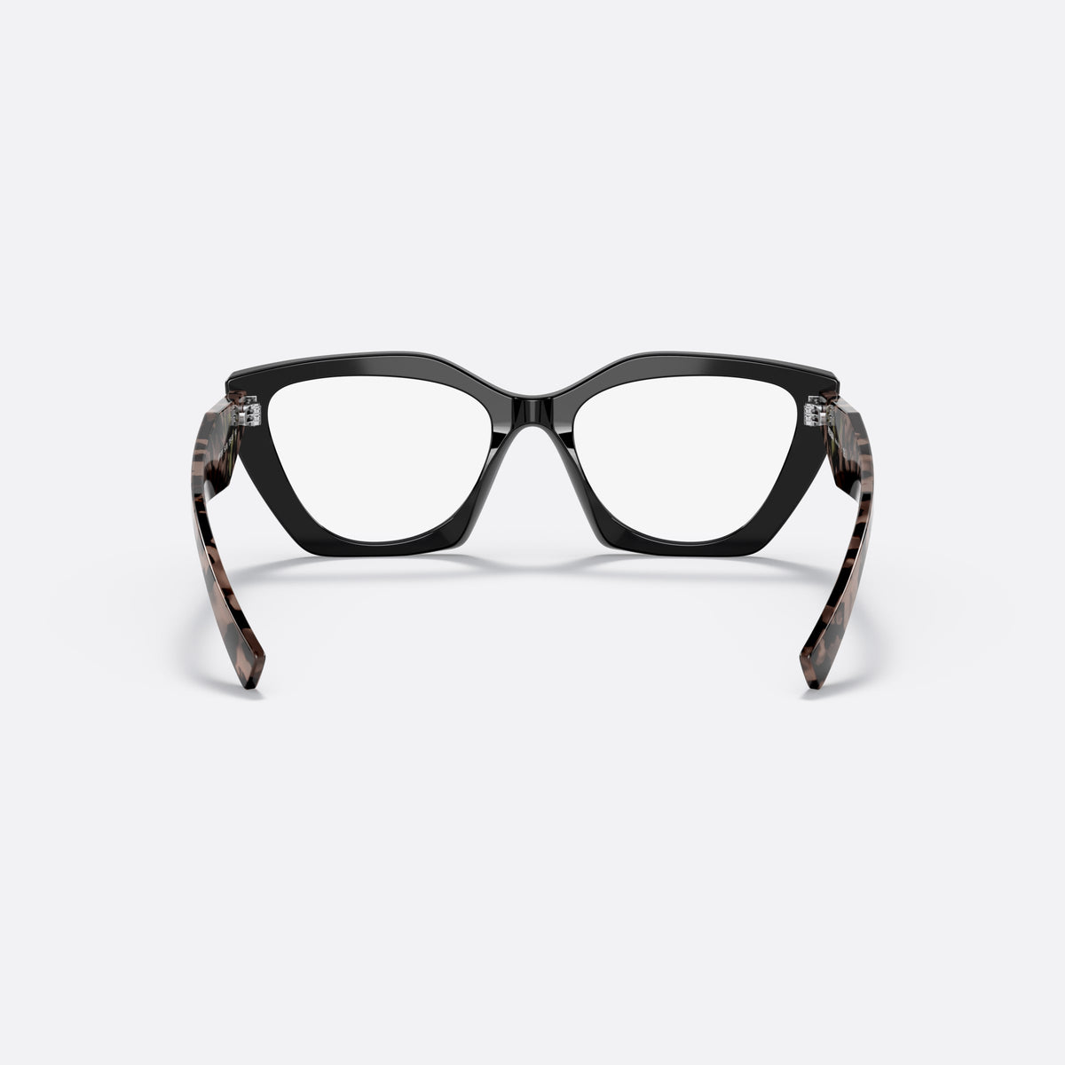 Rame ochelari de vedere Prada PR 09YV 54, neregulat negru, pentru femei, punte integrată simplă, literele brandului pe brațe
